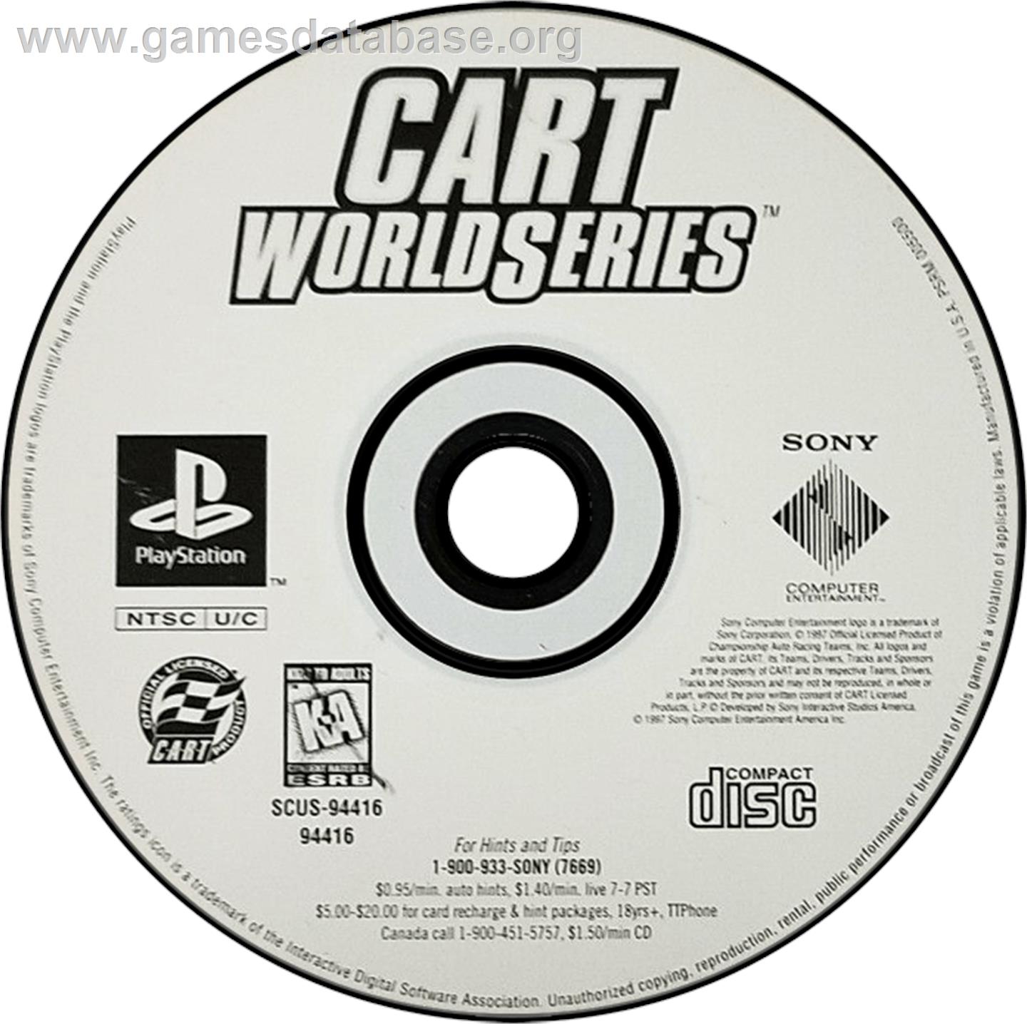 CART World Series - Sony Playstation - Artwork - Disc