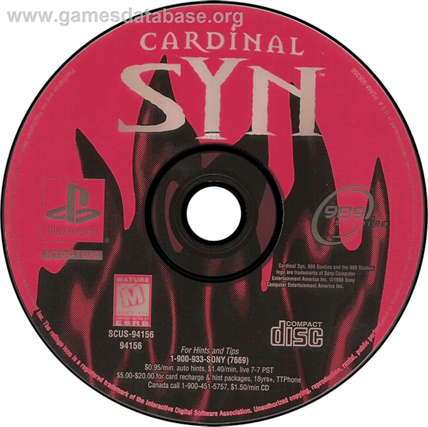 Cardinal Syn - Sony Playstation - Artwork - Disc