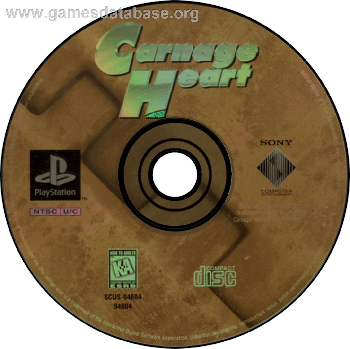 Carnage Heart - Sony Playstation - Artwork - Disc