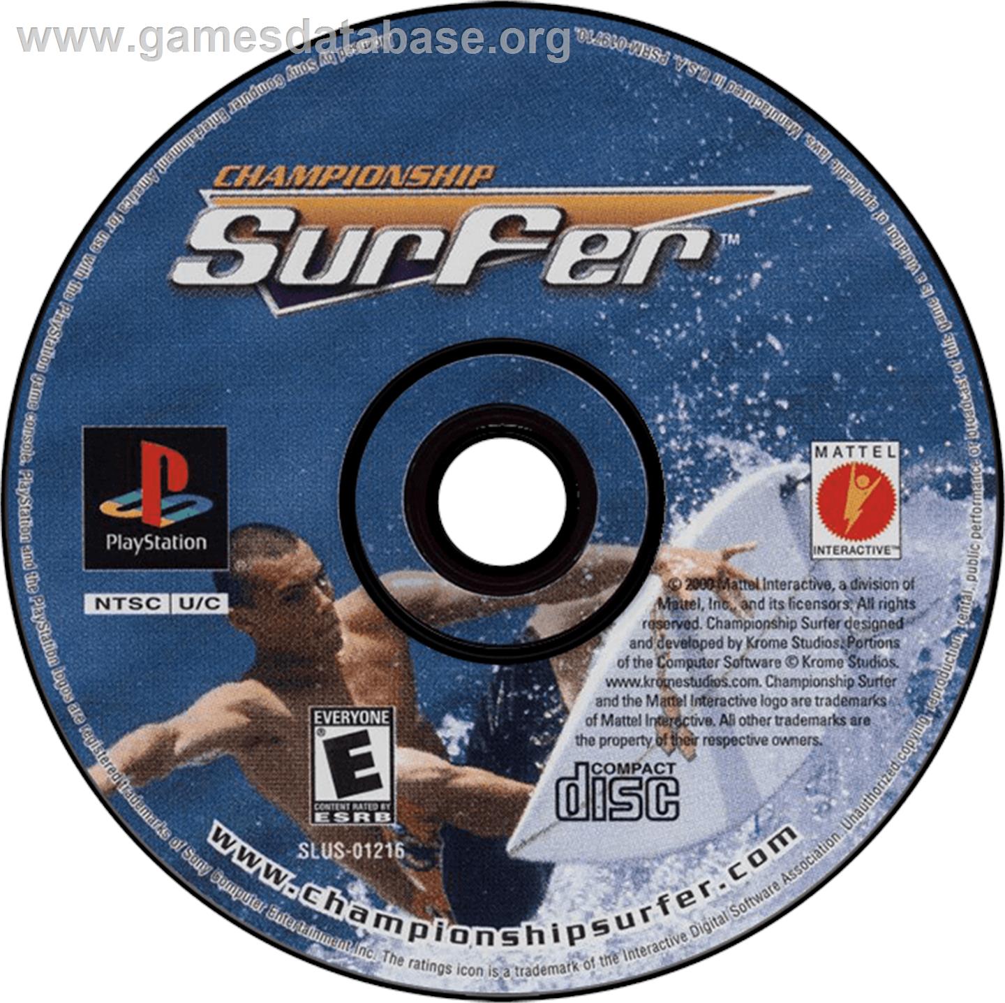 Championship Surfer - Sony Playstation - Artwork - Disc