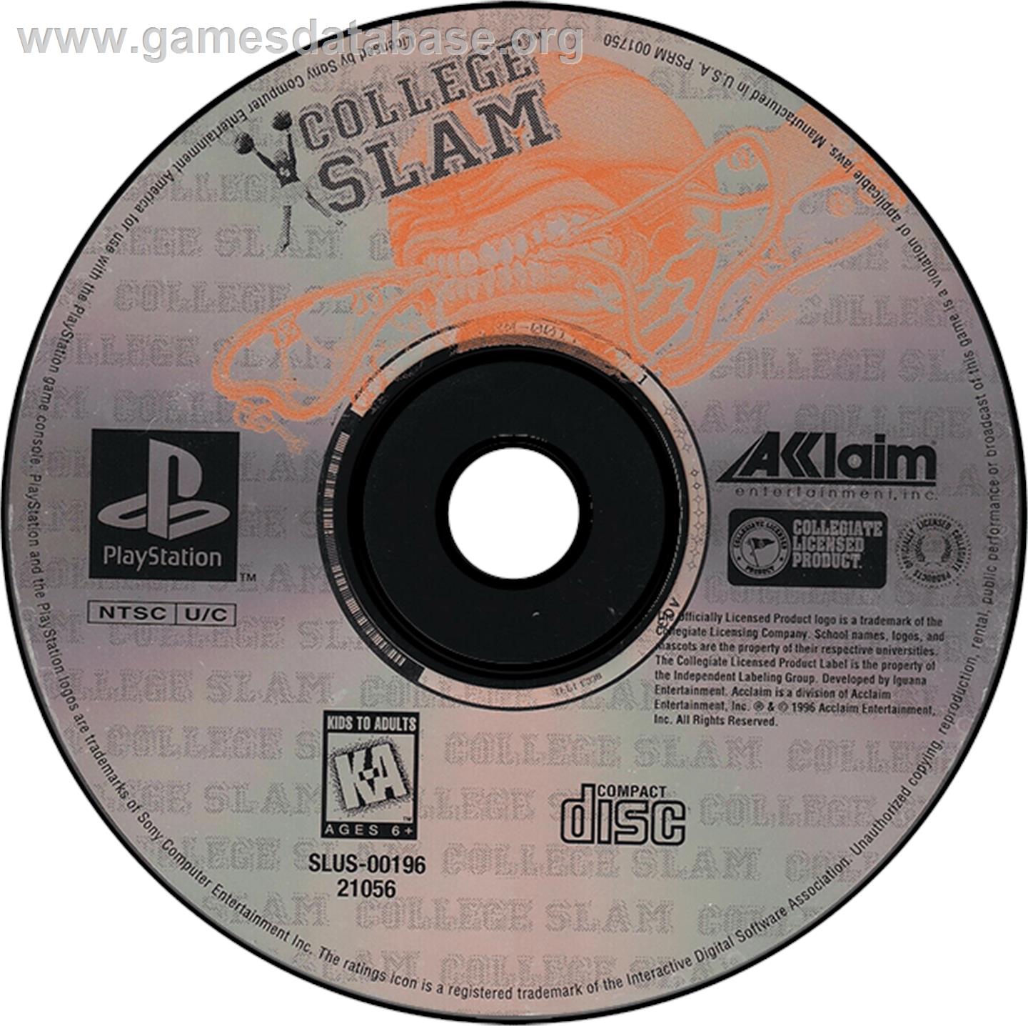 College Slam - Sony Playstation - Artwork - Disc