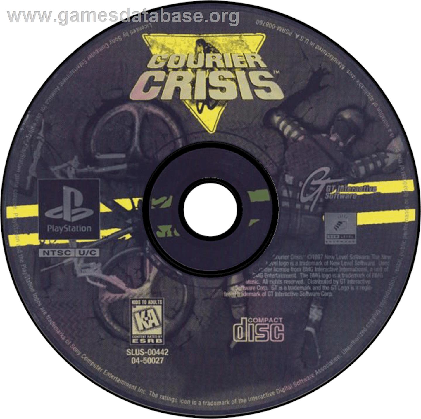 Courier Crisis - Sony Playstation - Artwork - Disc