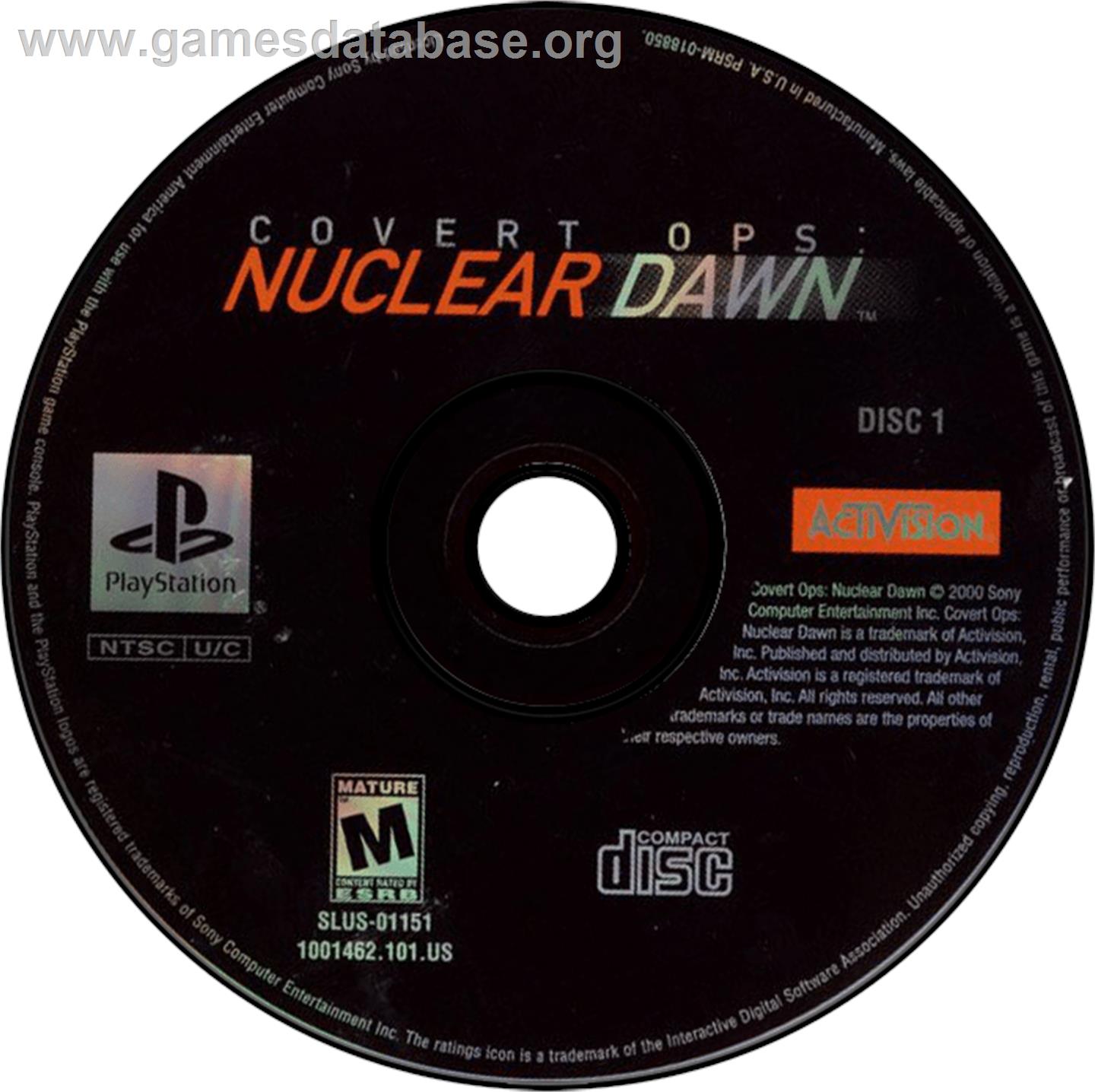 Covert Ops: Nuclear Dawn - Sony Playstation - Artwork - Disc
