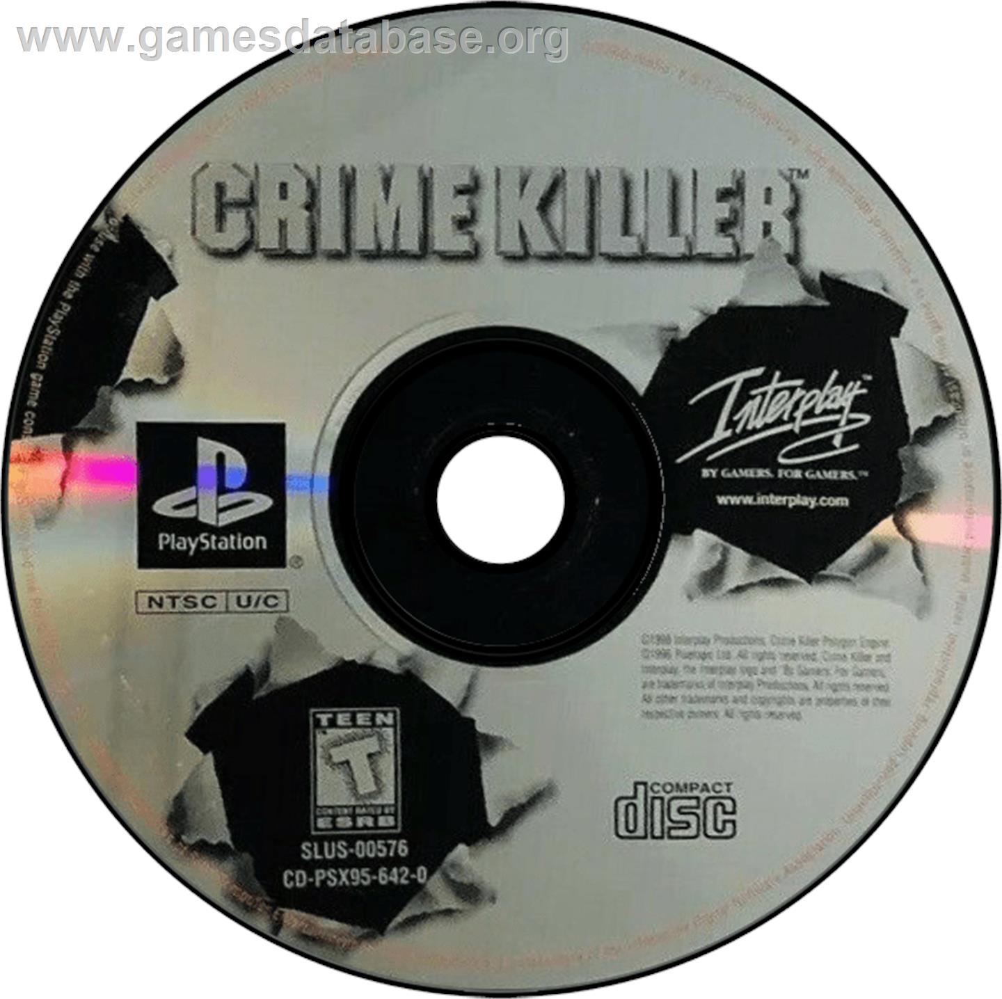 Crime Killer - Sony Playstation - Artwork - Disc