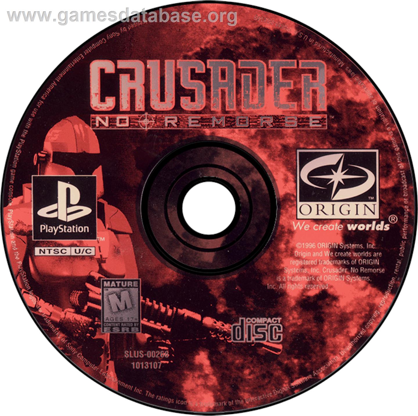 Crusader: No Remorse - Sony Playstation - Artwork - Disc