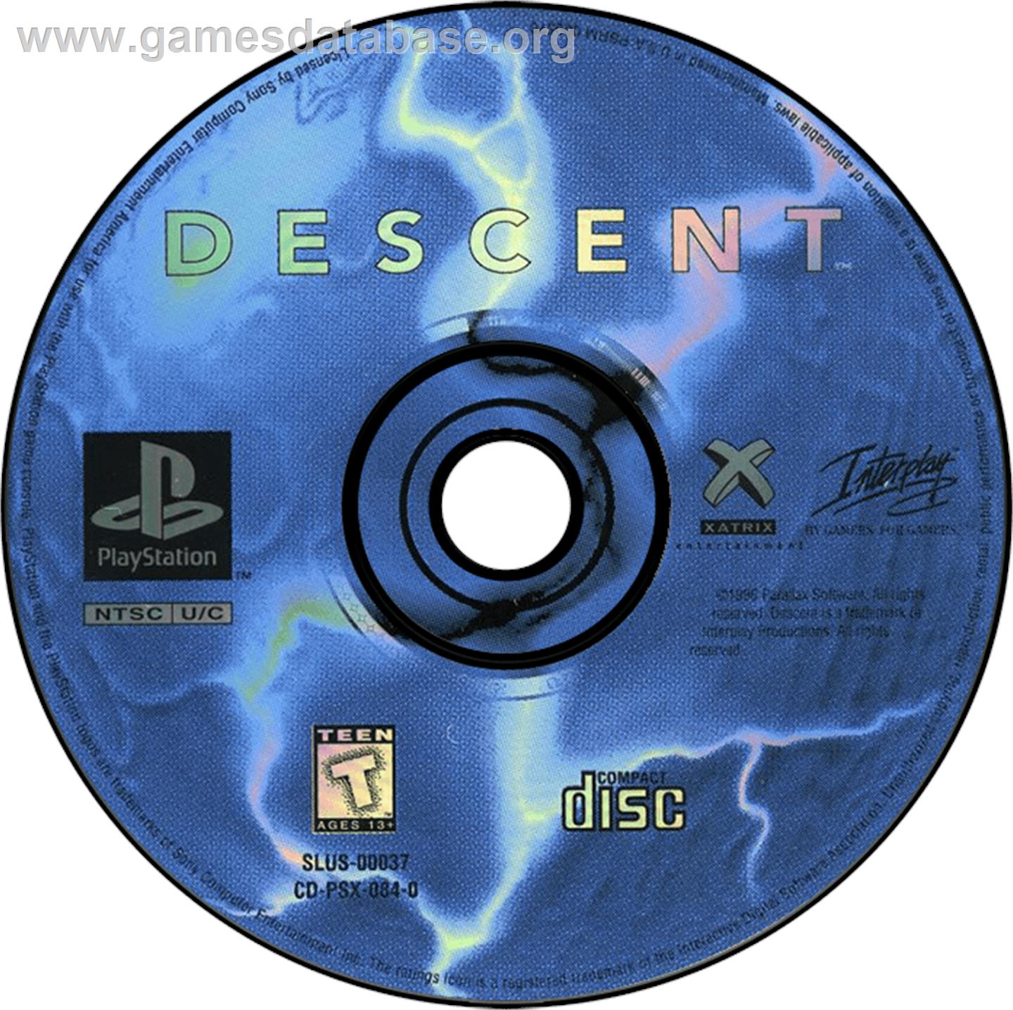 Descent - Sony Playstation - Artwork - Disc
