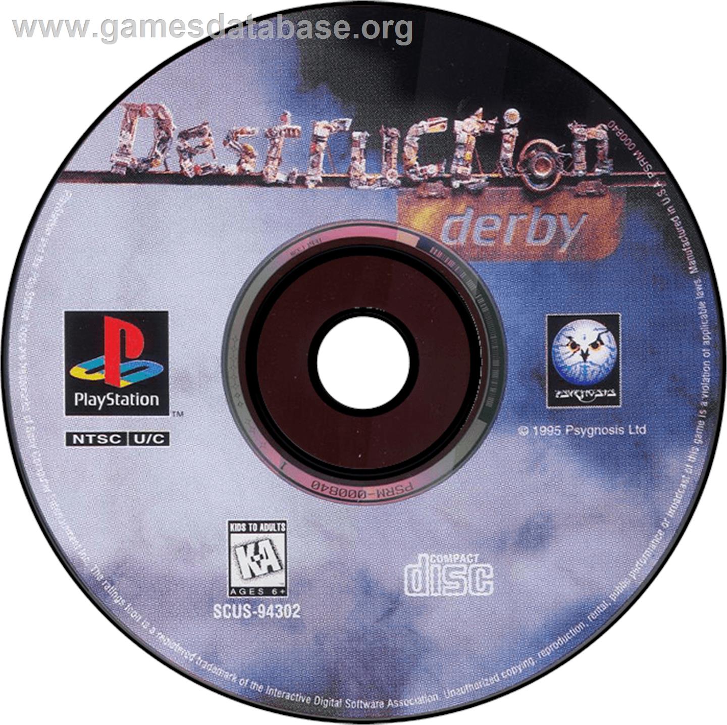 Destruction Derby - Sony Playstation - Artwork - Disc