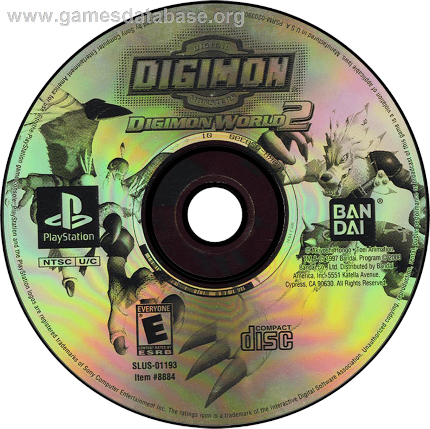Digimon World 2 - Sony Playstation - Artwork - Disc