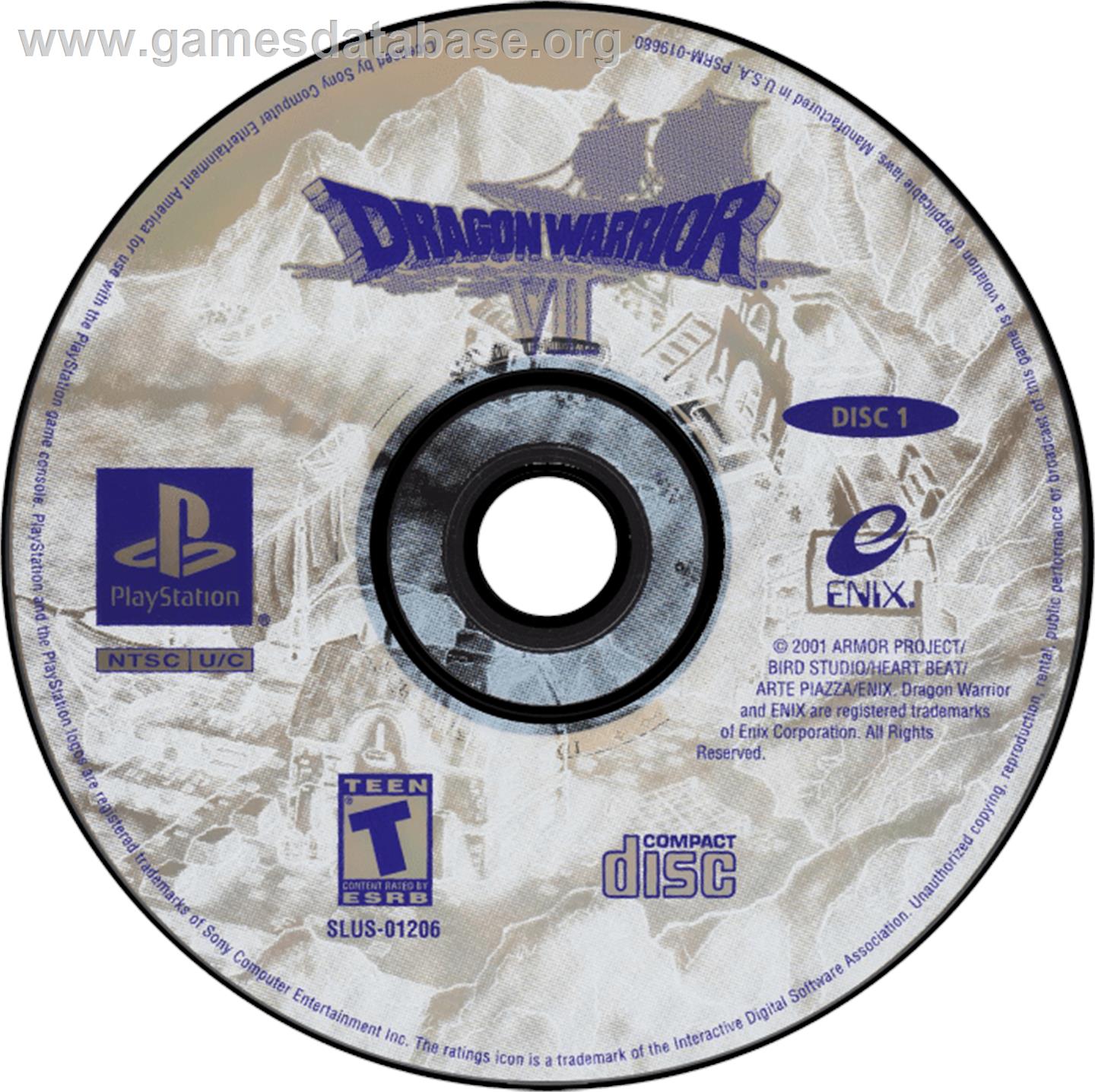Dragon Warrior VII - Sony Playstation - Artwork - Disc