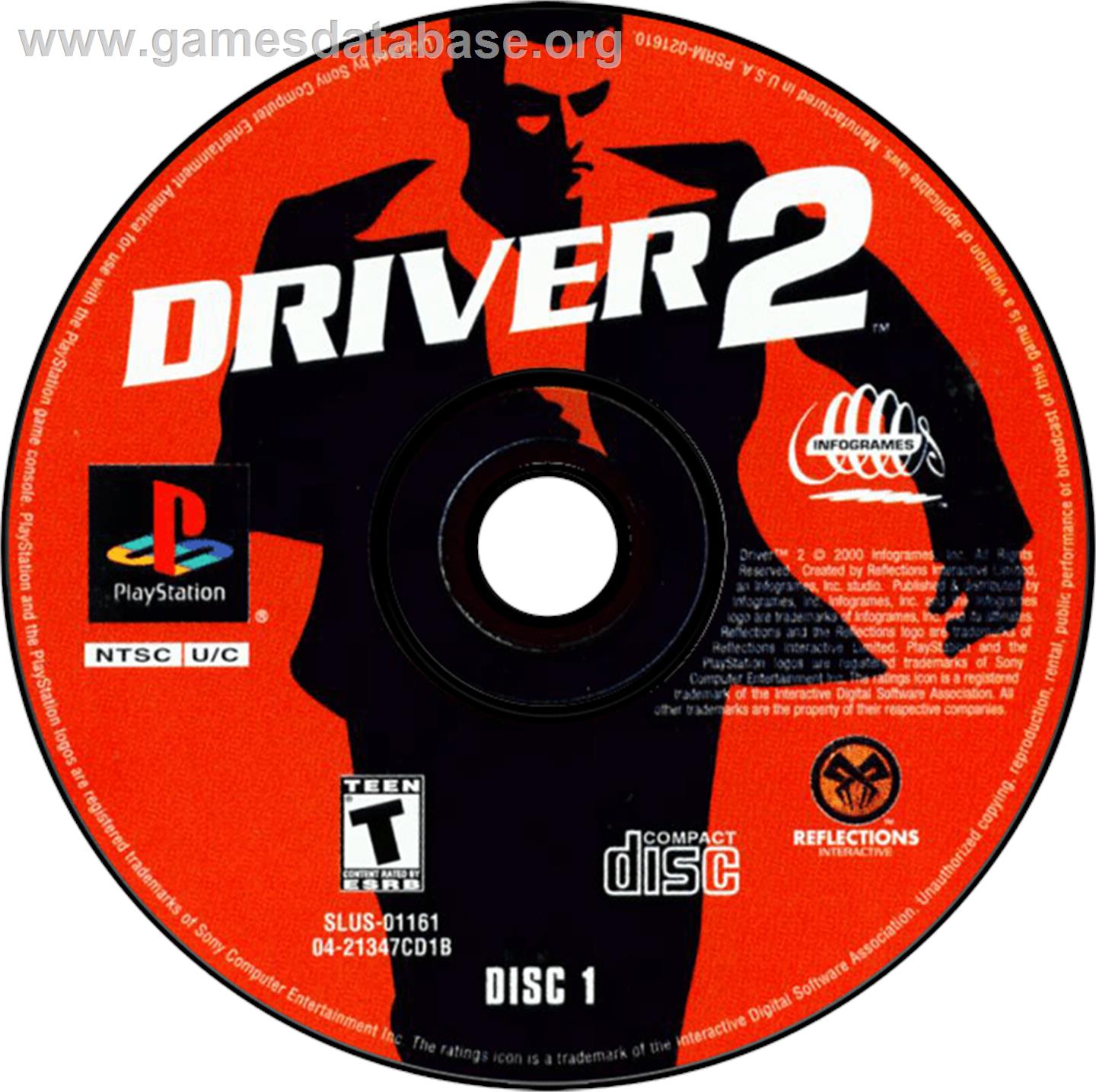 Driver 2 - Sony Playstation - Artwork - Disc