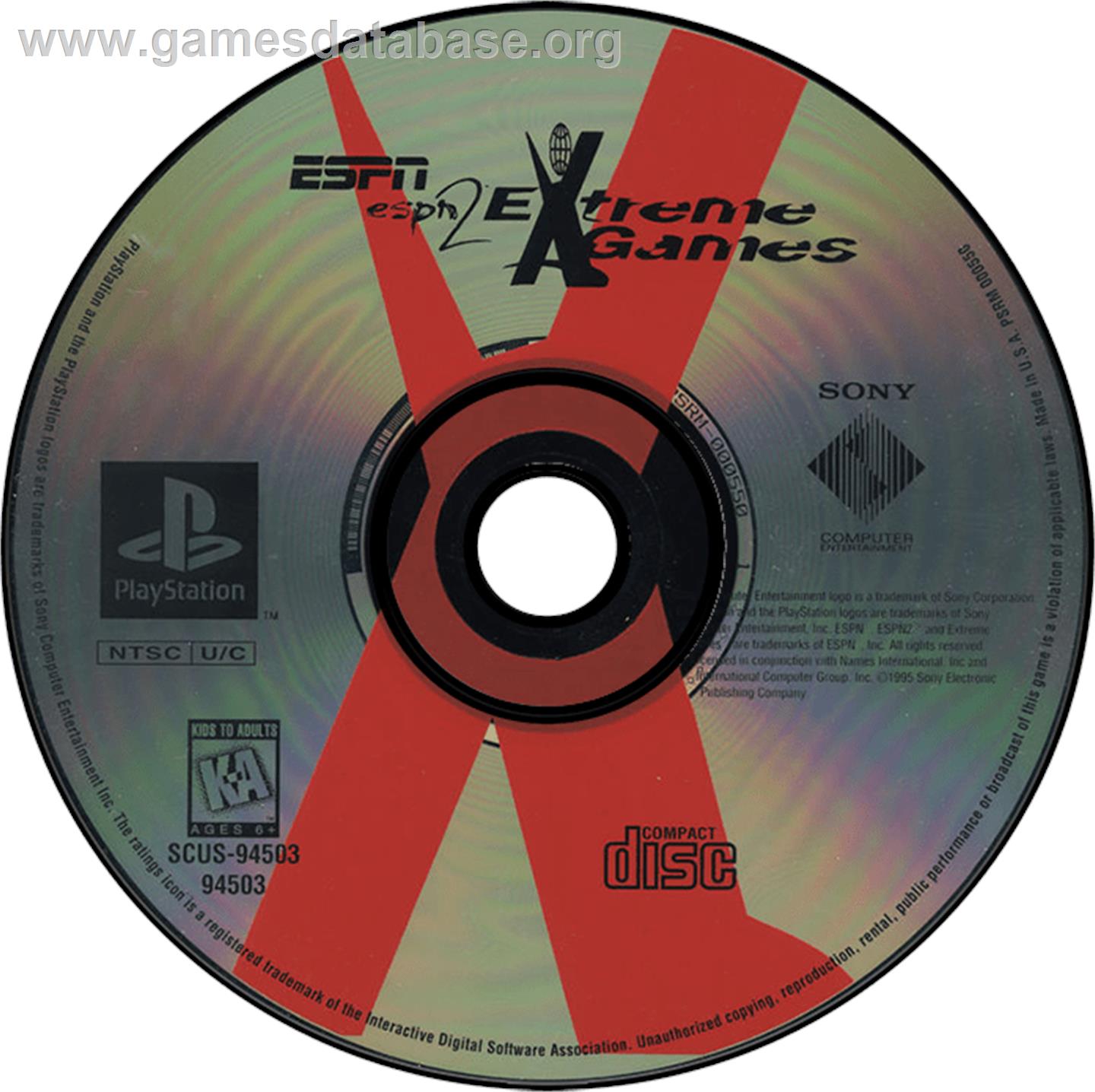 ESPN Extreme Games - Sony Playstation - Artwork - Disc