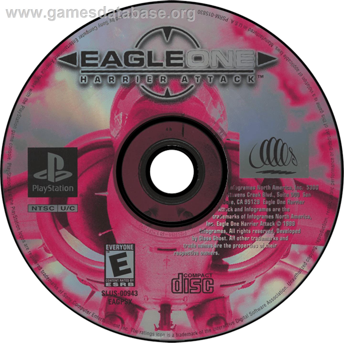Eagle One: Harrier Attack - Sony Playstation - Artwork - Disc