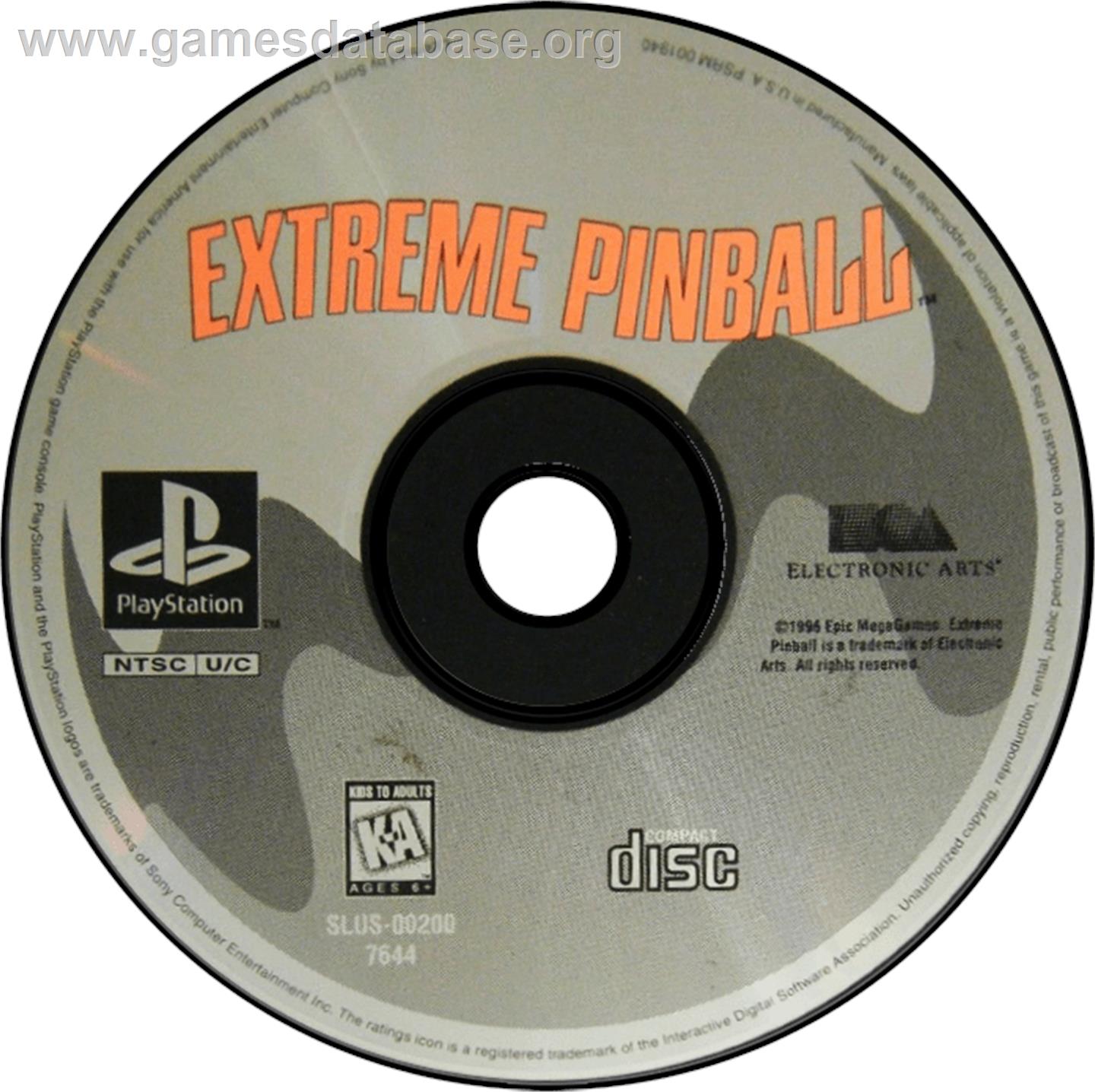 Extreme Pinball - Sony Playstation - Artwork - Disc