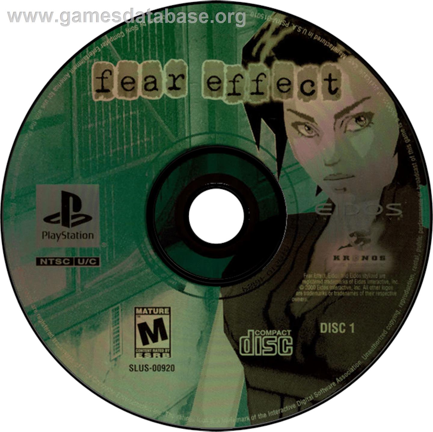 Fear Effect - Sony Playstation - Artwork - Disc