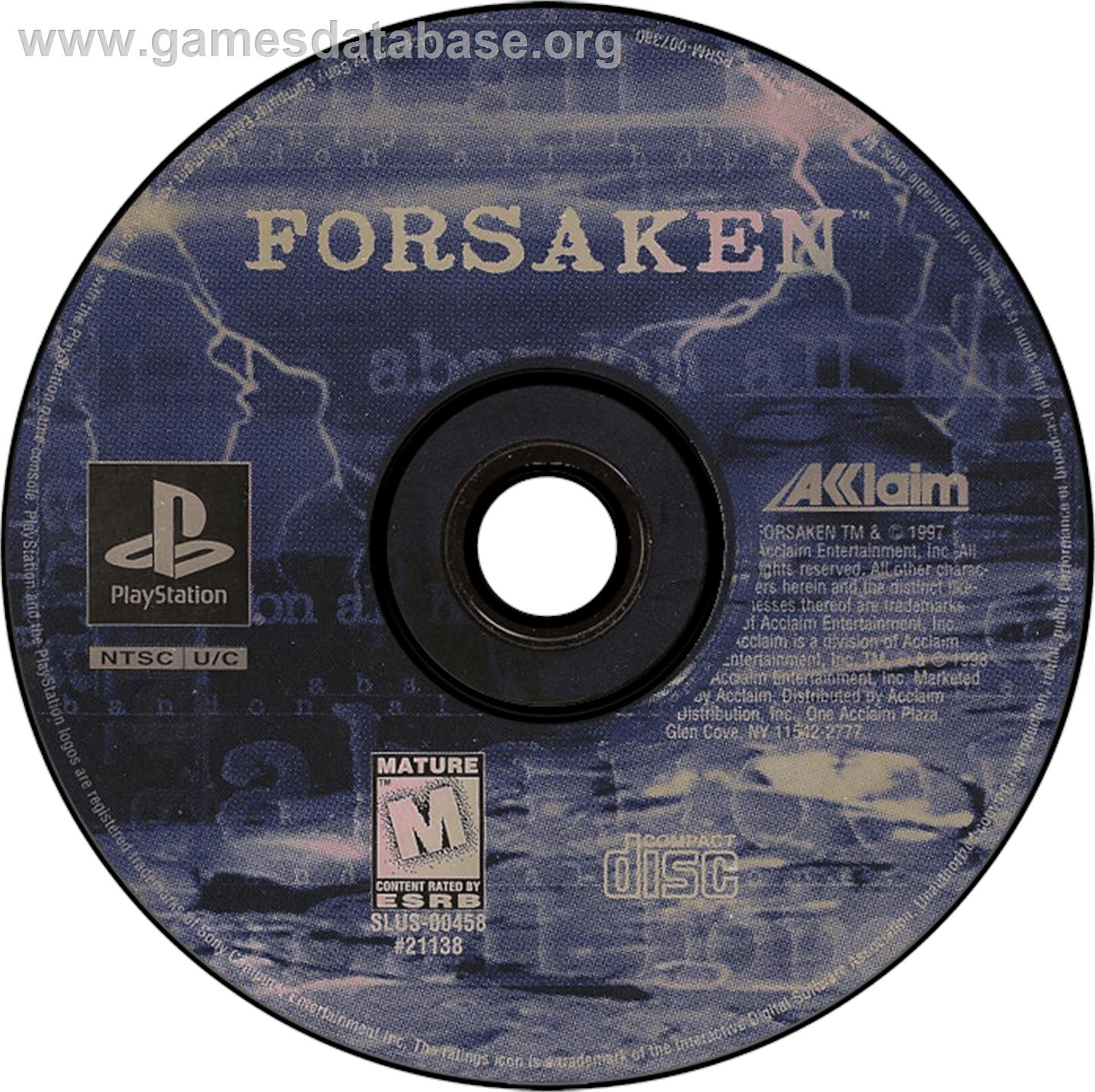 Forsaken - Sony Playstation - Artwork - Disc