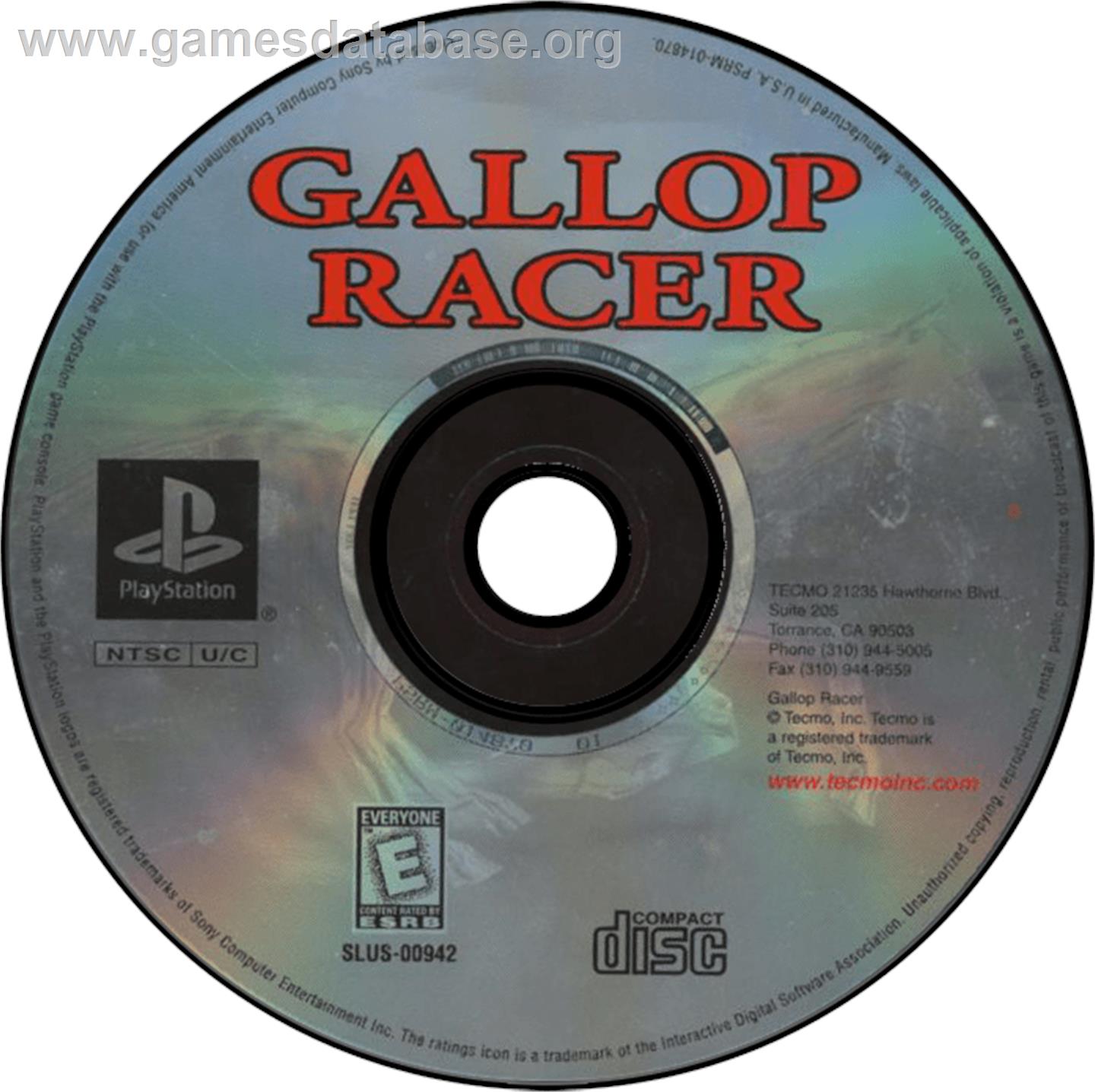 Gallop Racer - Sony Playstation - Artwork - Disc