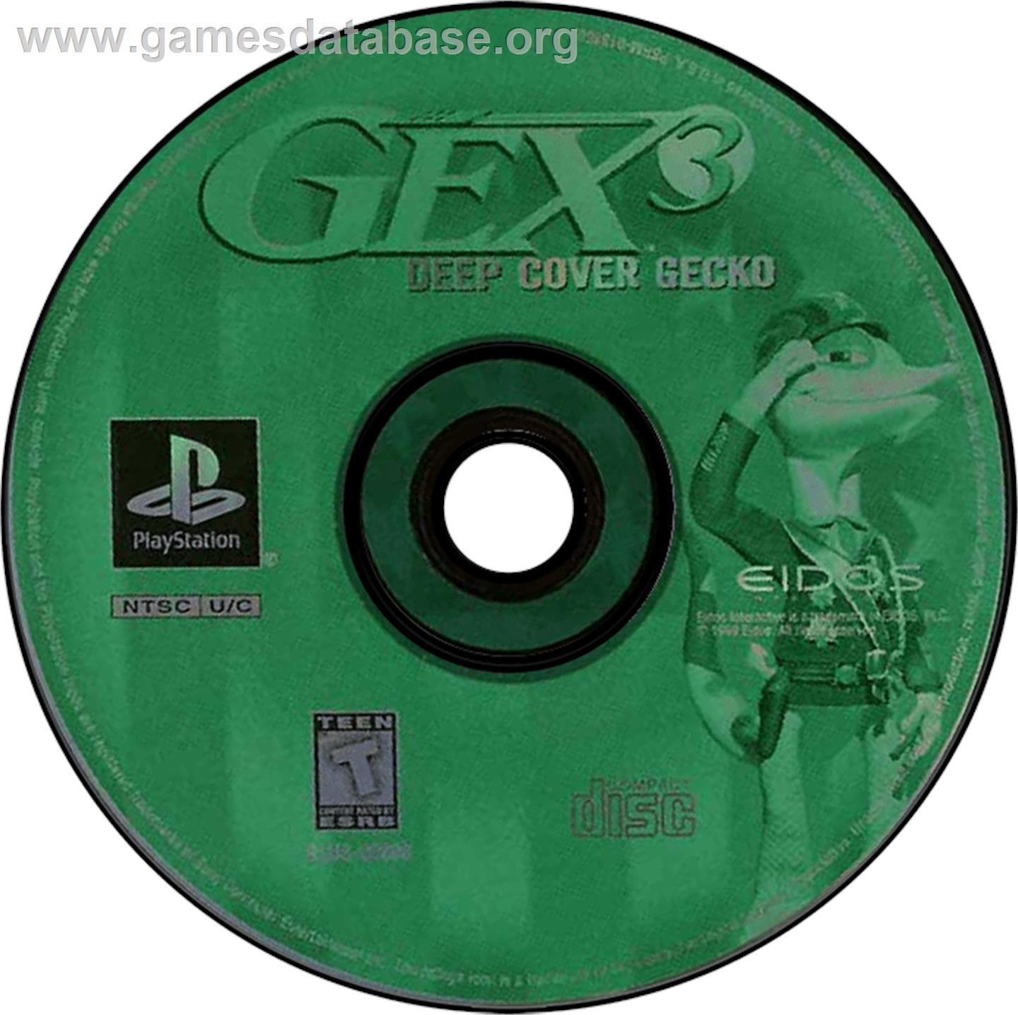 Gex 3: Deep Cover Gecko - Sony Playstation - Artwork - Disc