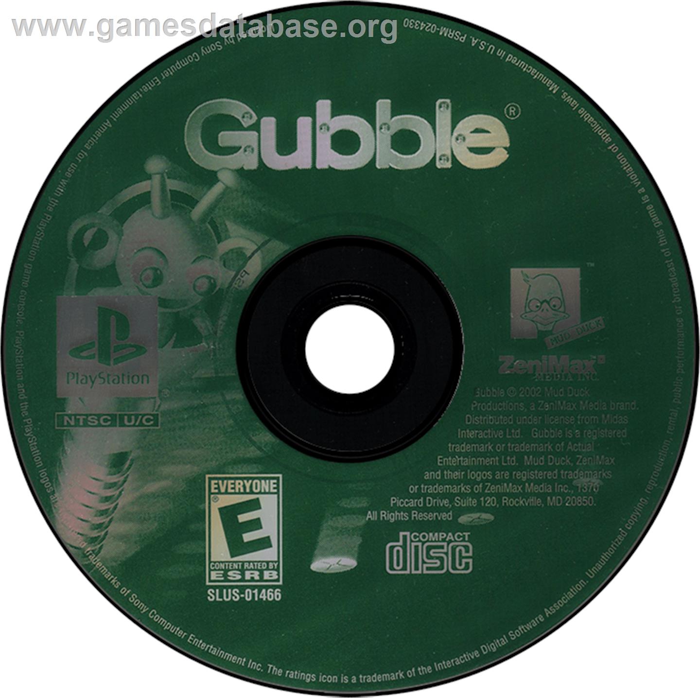 Gubble - Sony Playstation - Artwork - Disc