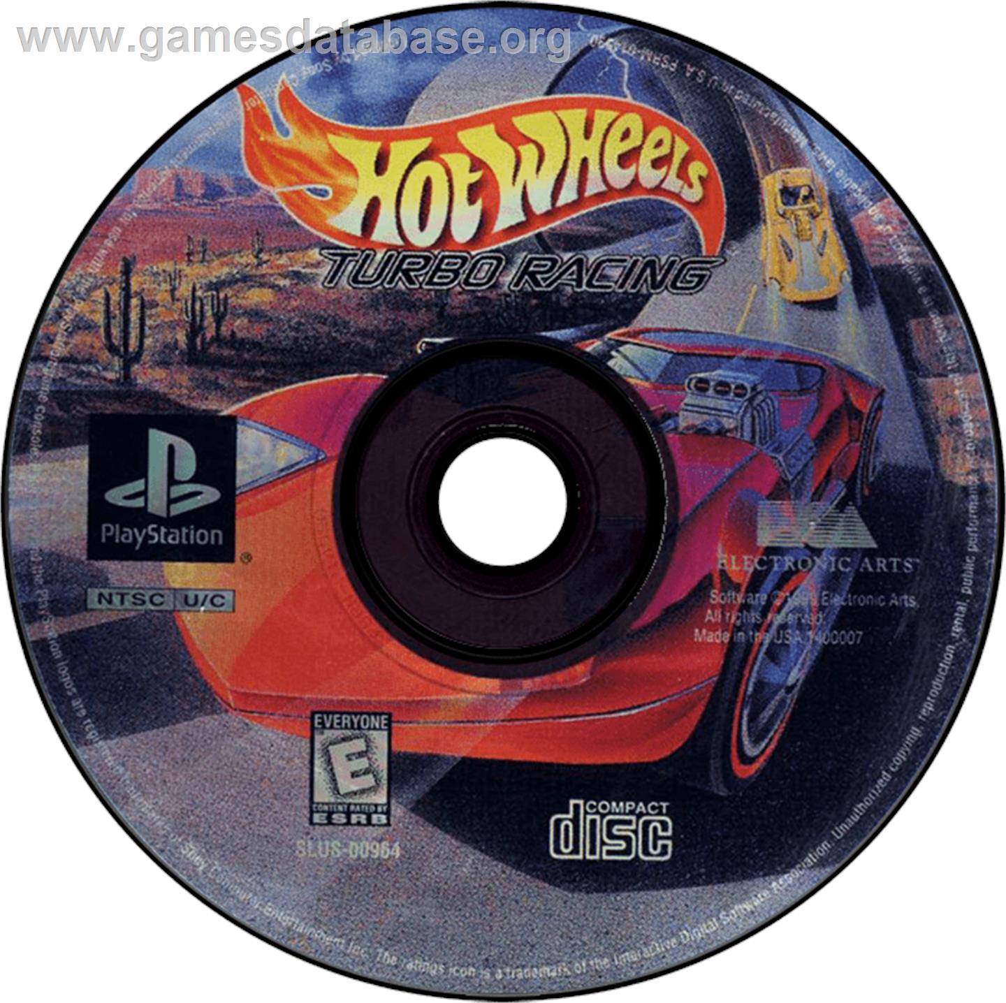 Hot Wheels: Turbo Racing - Sony Playstation - Artwork - Disc