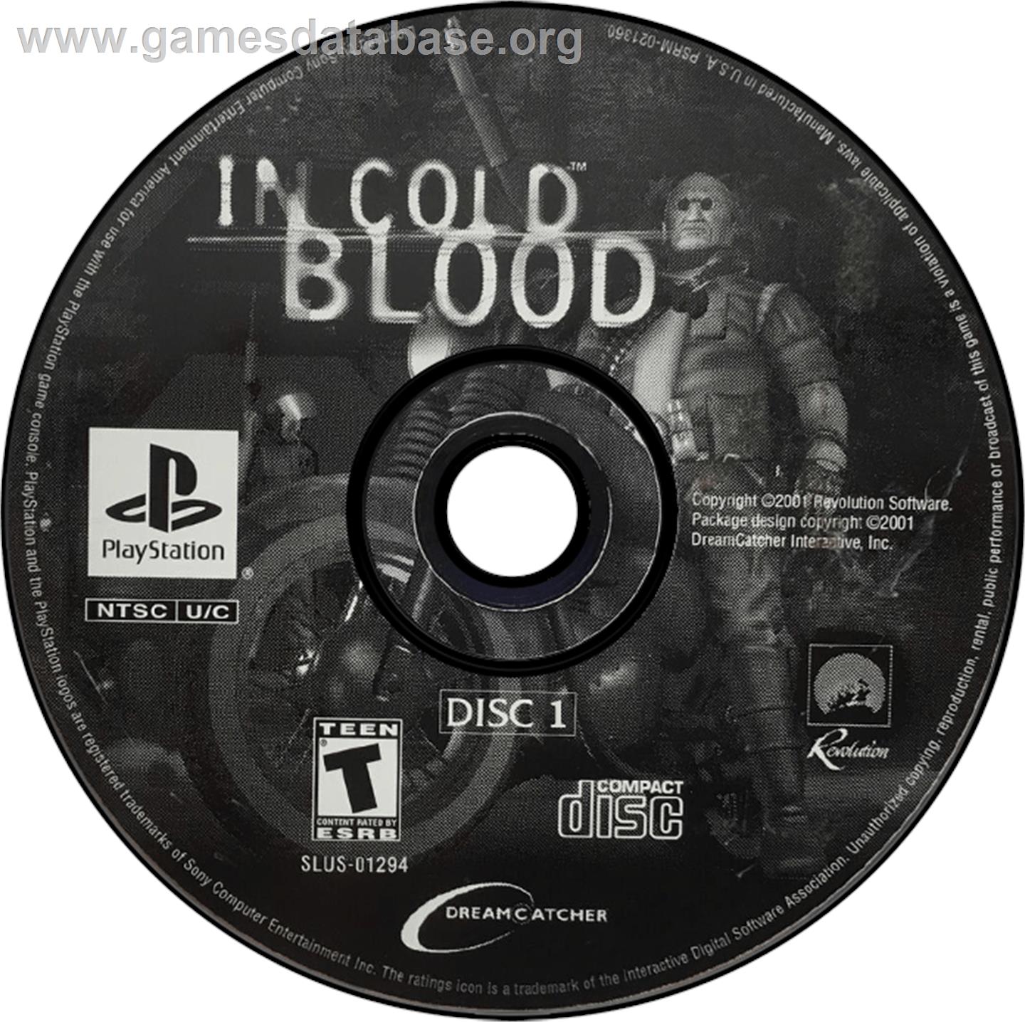 In Cold Blood - Sony Playstation - Artwork - Disc