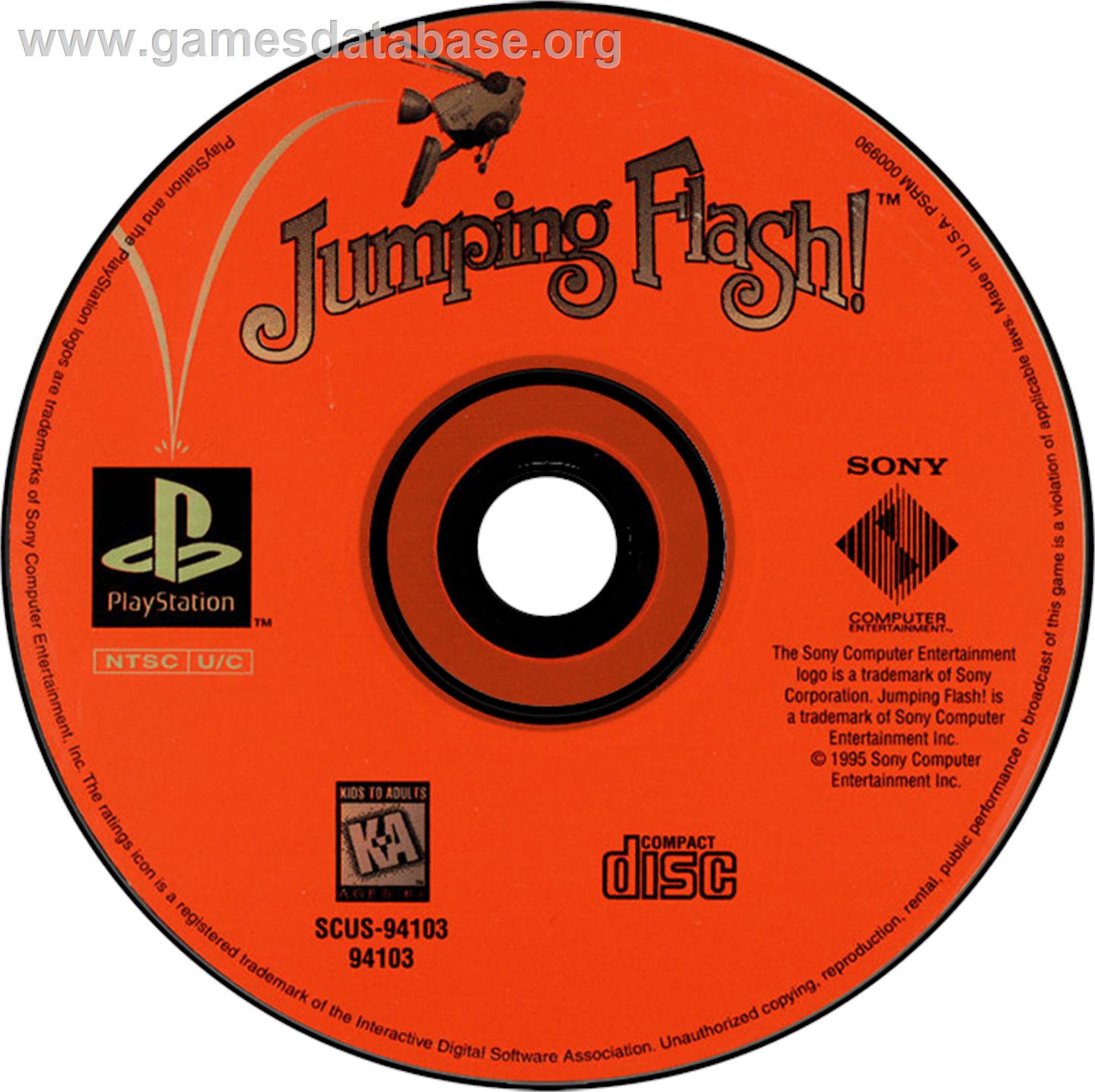 Jumping Flash! - Sony Playstation - Artwork - Disc