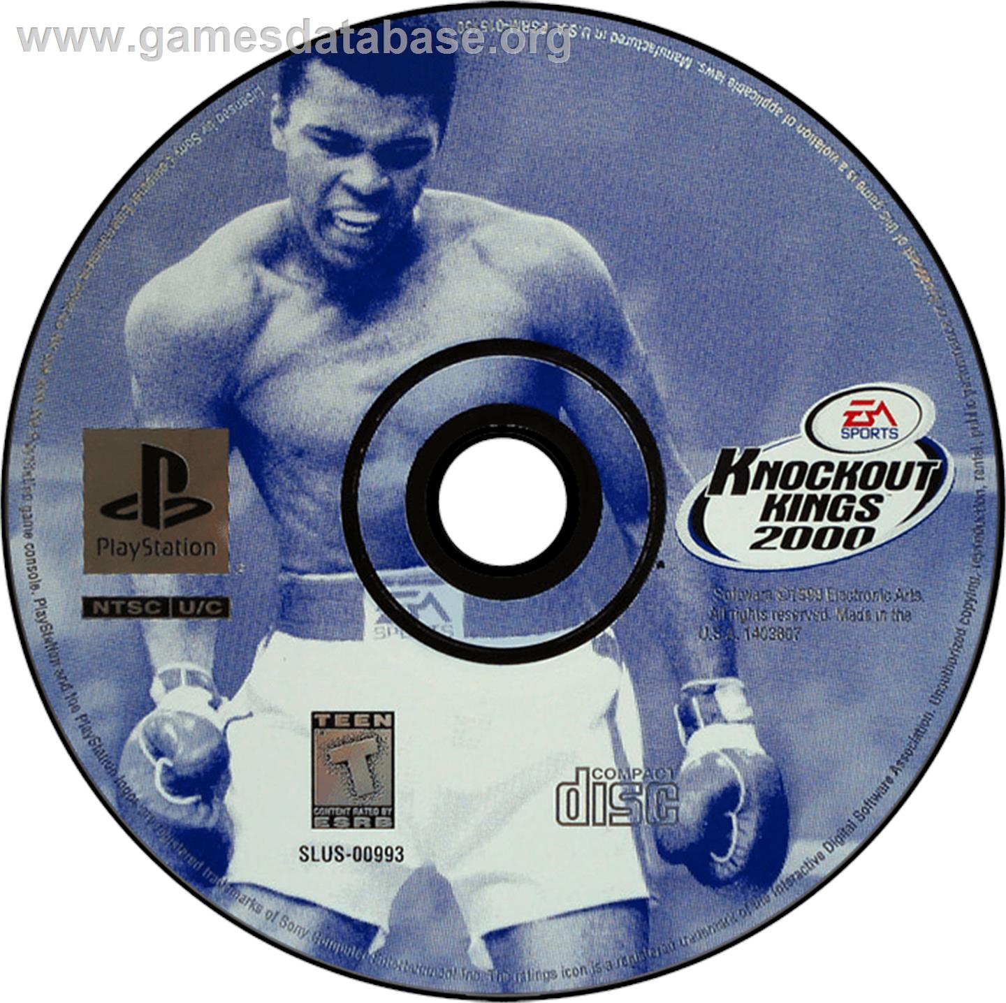 Knockout Kings 2000 - Sony Playstation - Artwork - Disc
