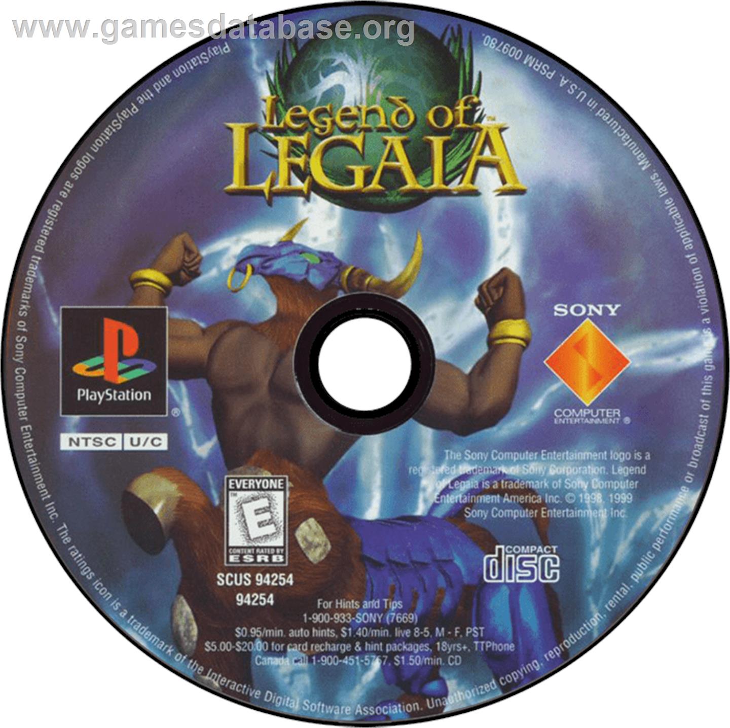 Legend of Legaia - Sony Playstation - Artwork - Disc