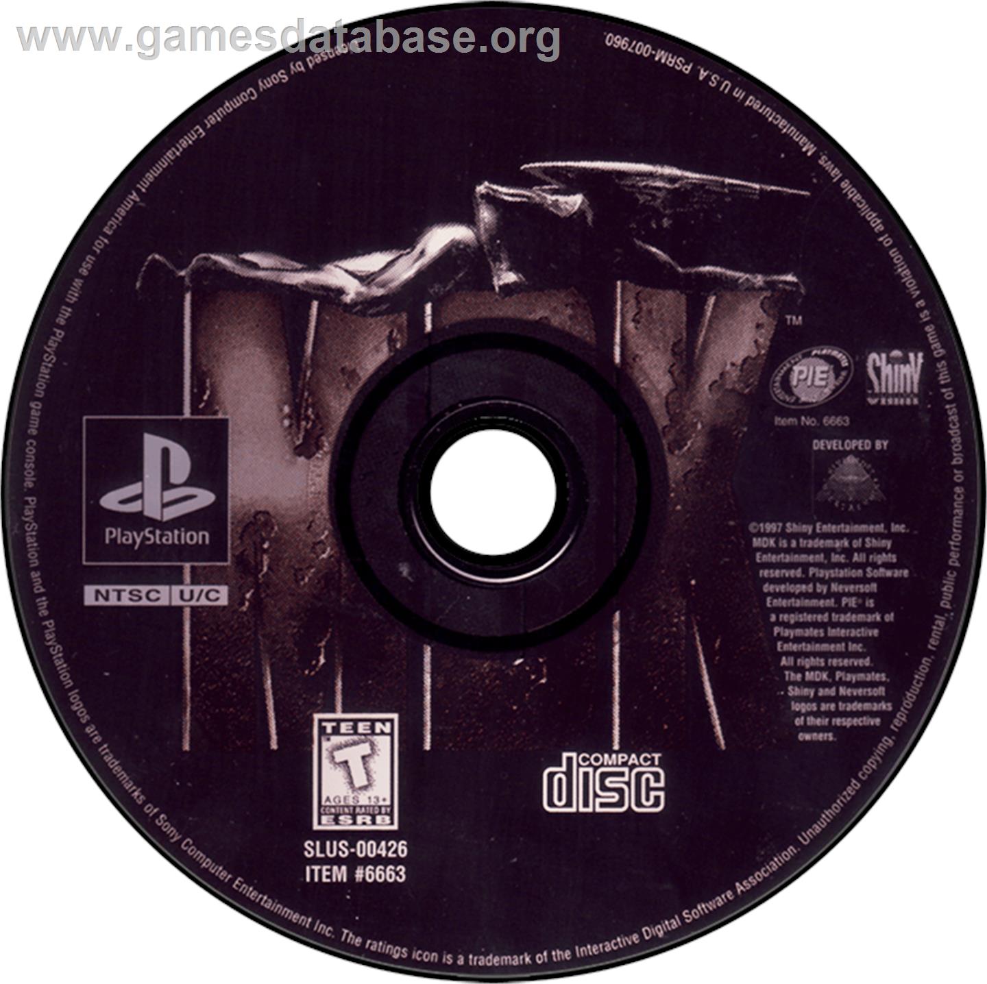 MDK - Sony Playstation - Artwork - Disc