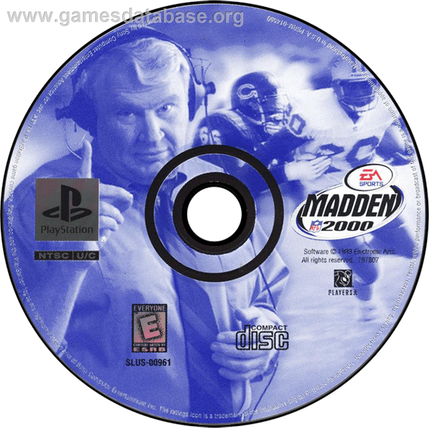 Madden NFL 2000 - Sony Playstation - Artwork - Disc