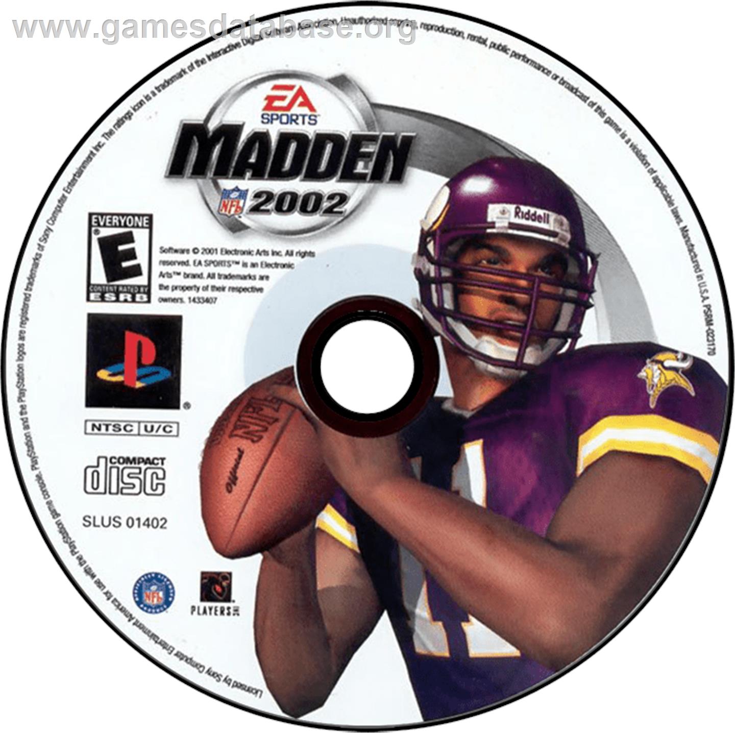 Madden NFL 2002 - Sony Playstation - Artwork - Disc