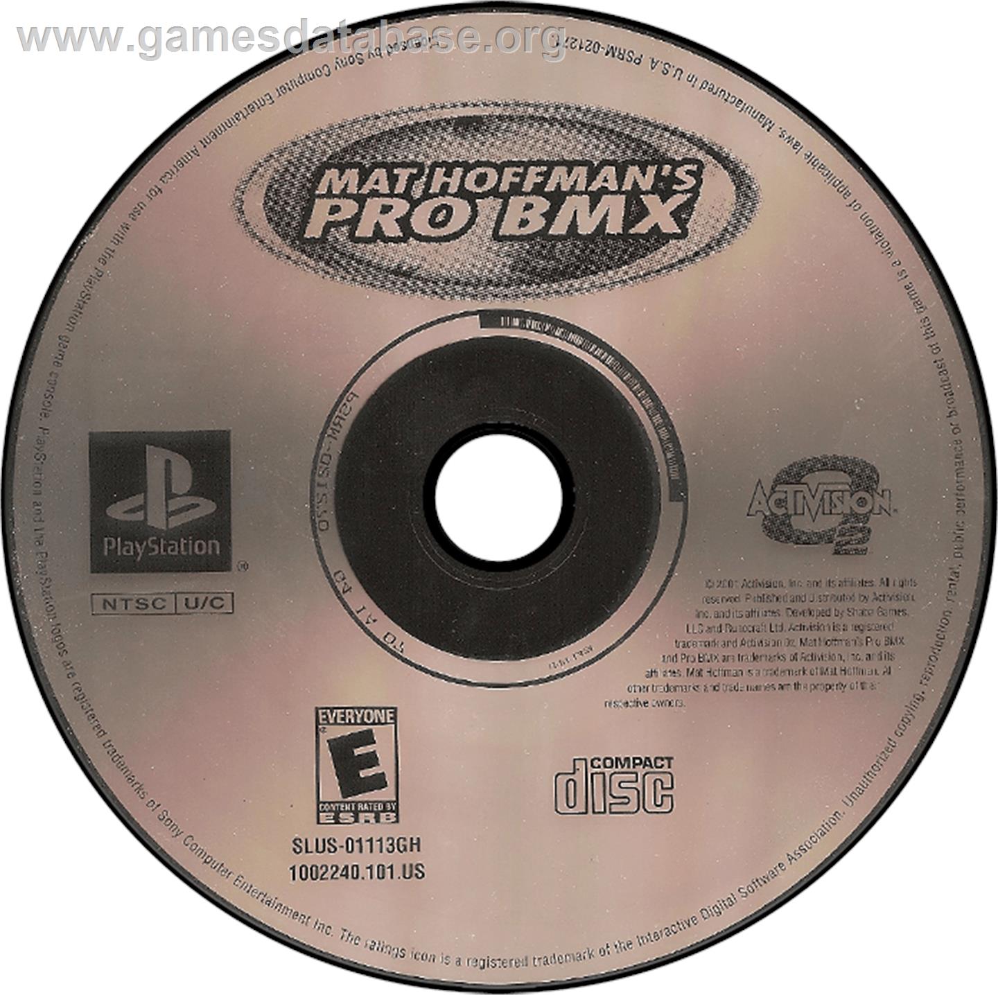 Mat Hoffman's Pro BMX - Sony Playstation - Artwork - Disc