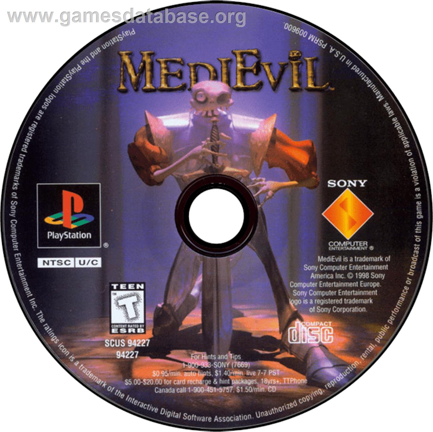 MediEvil - Sony Playstation - Artwork - Disc
