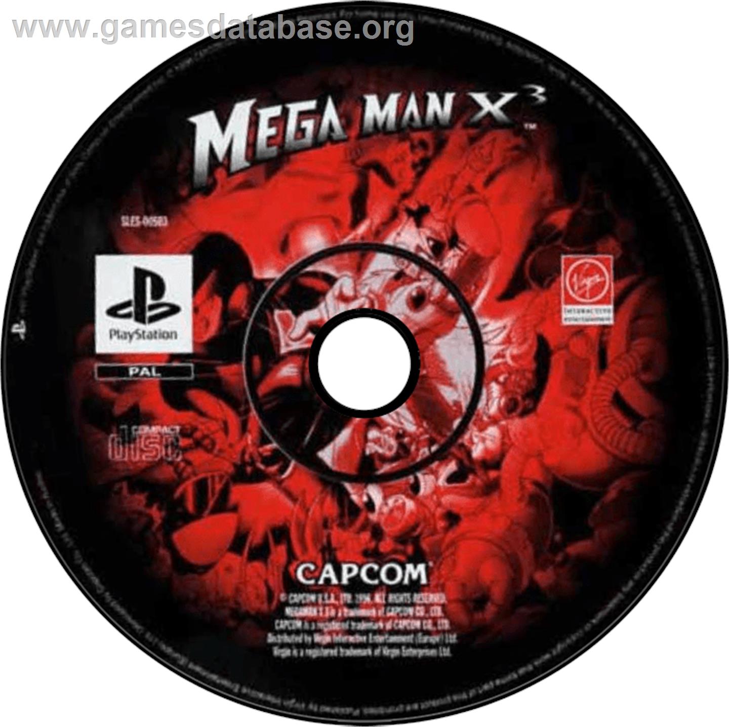 Mega Man X3 - Sony Playstation - Artwork - Disc