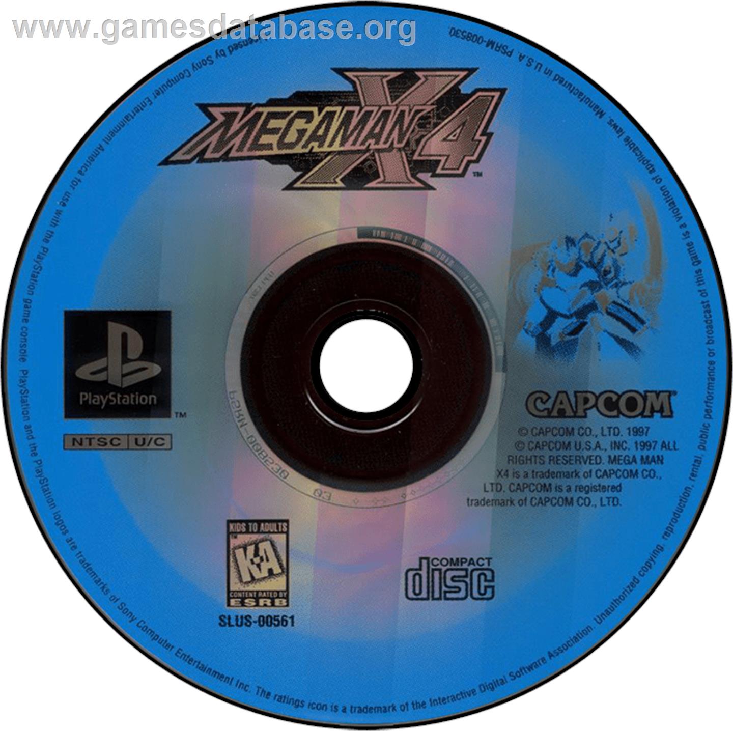 Mega Man X4 - Sony Playstation - Artwork - Disc