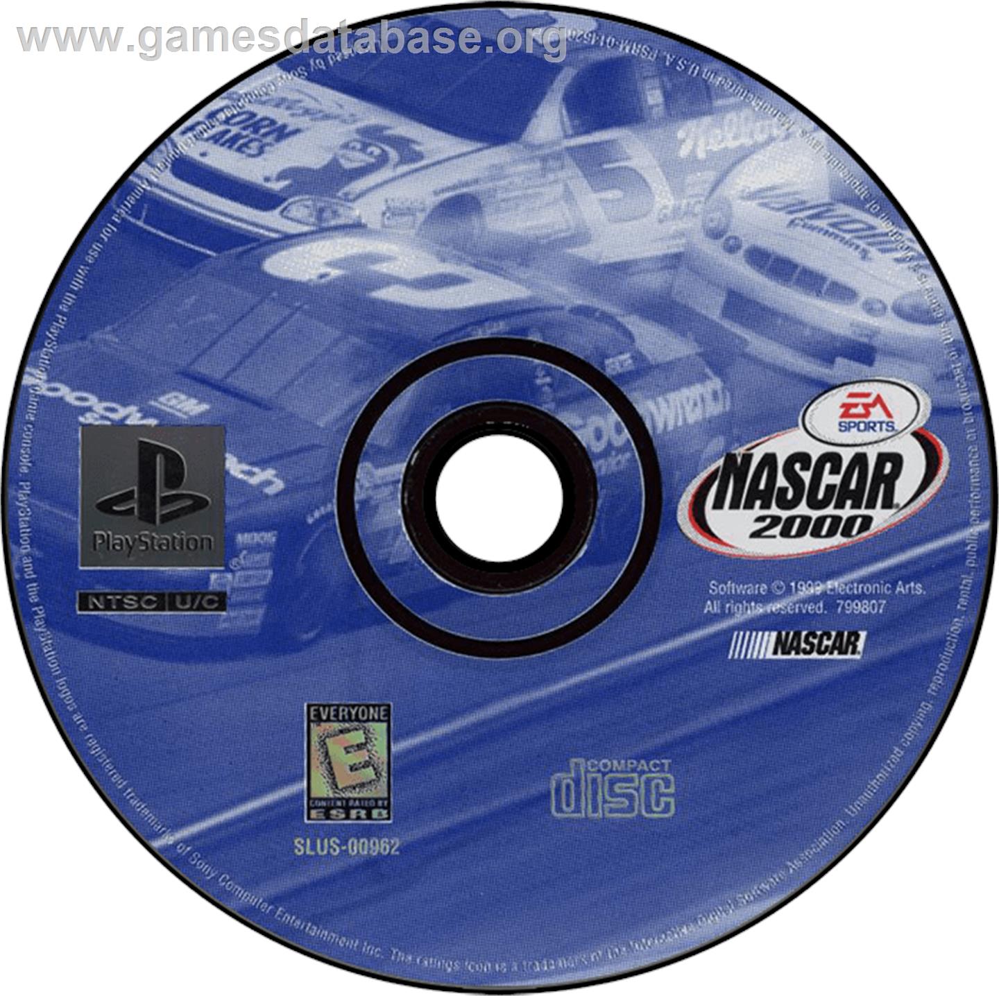 NASCAR 2000 - Sony Playstation - Artwork - Disc