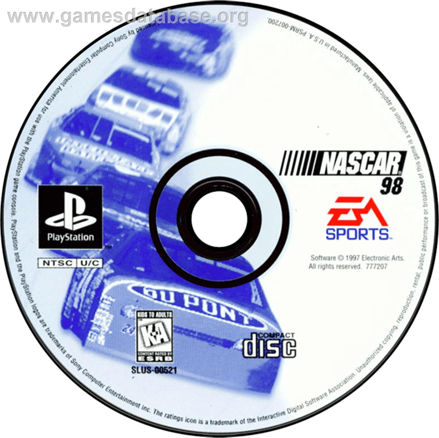 NASCAR 98 - Sony Playstation - Artwork - Disc
