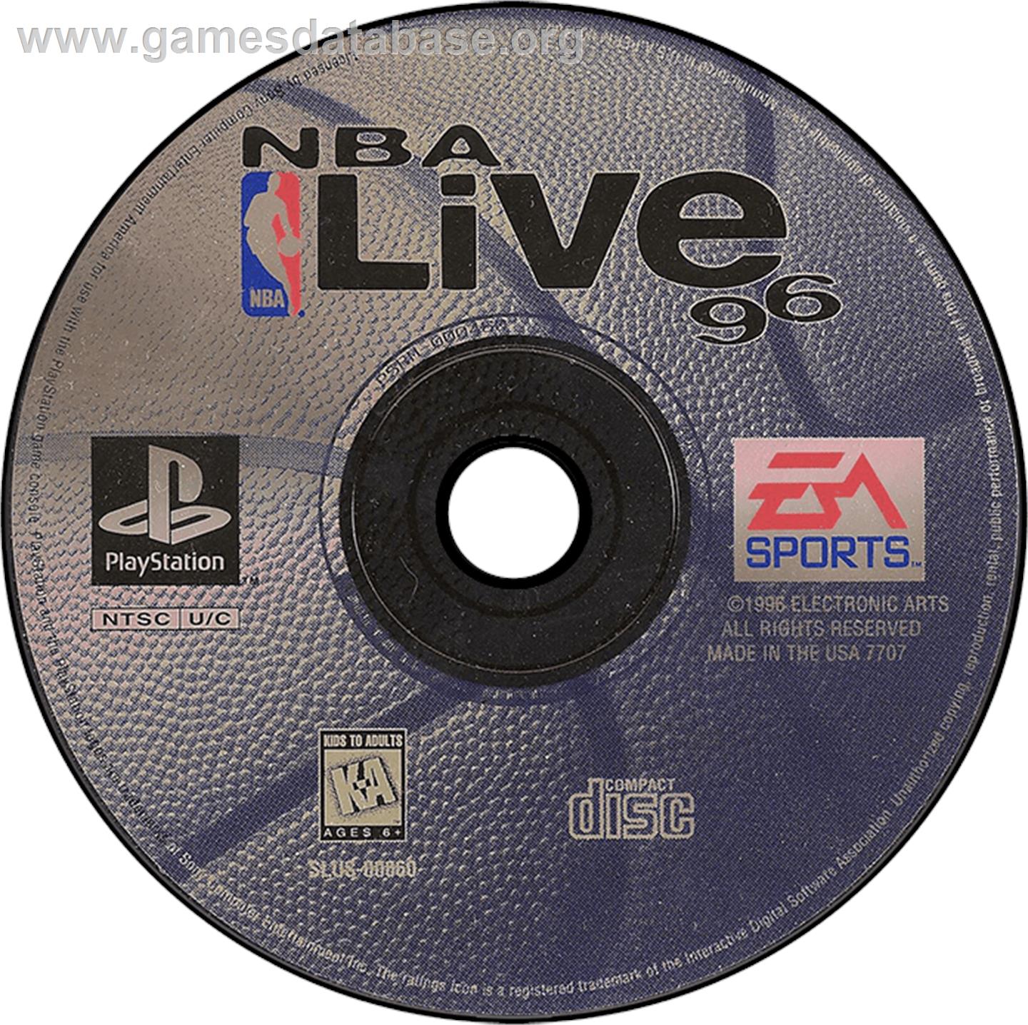 NBA Live 96 - Sony Playstation - Artwork - Disc