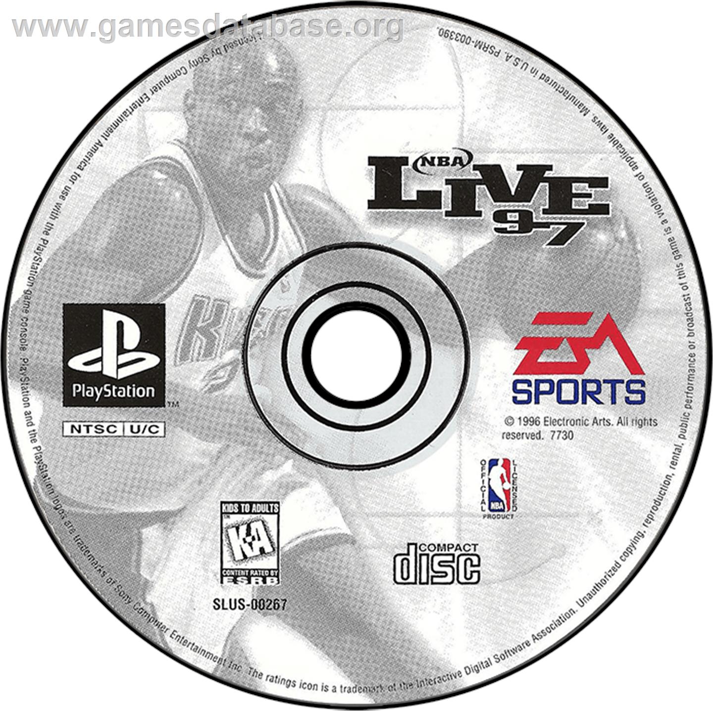 NBA Live 97 - Sony Playstation - Artwork - Disc
