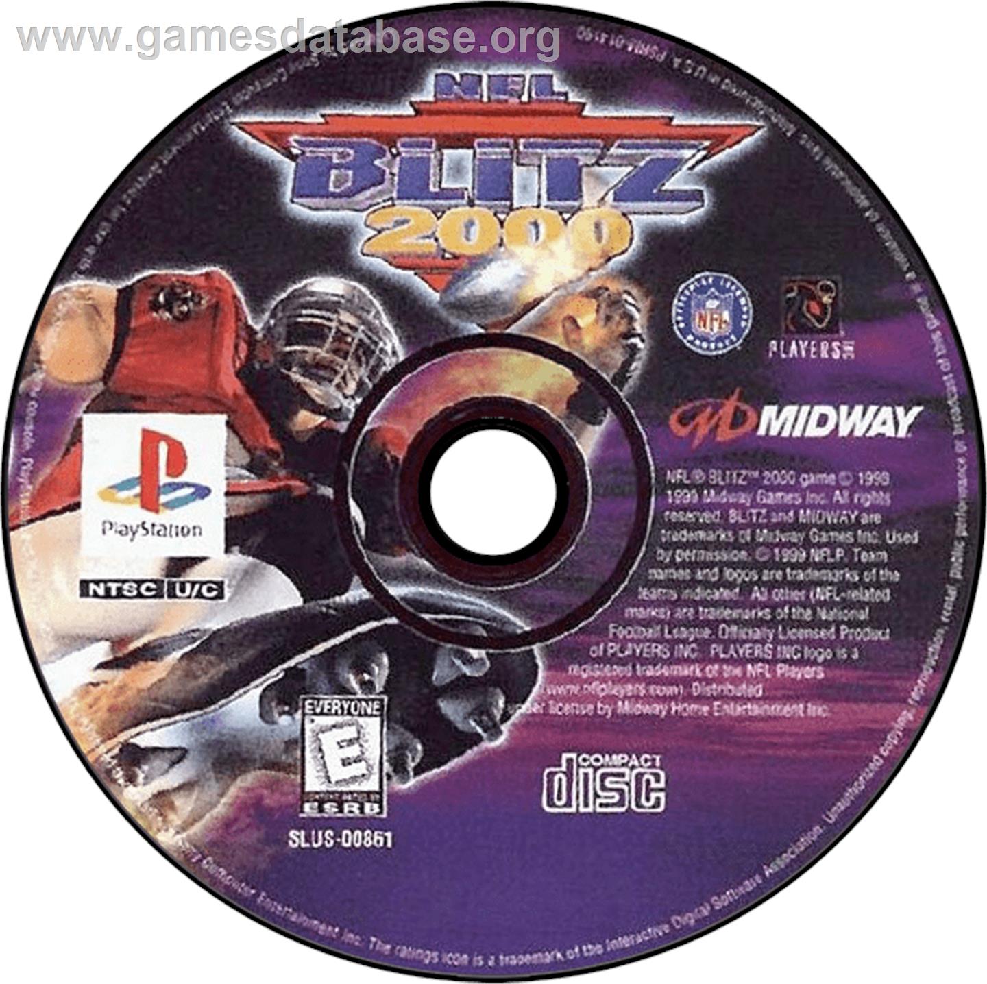 NFL Blitz 2000 - Sony Playstation - Artwork - Disc