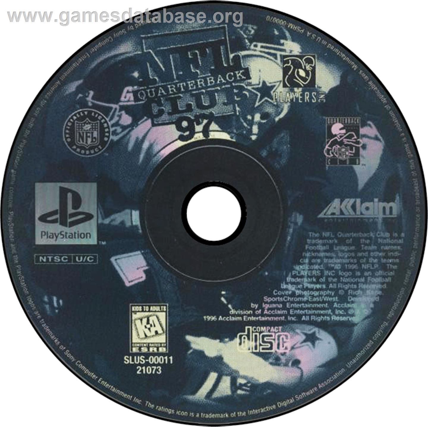 NFL Quarterback Club 97 - Sony Playstation - Artwork - Disc
