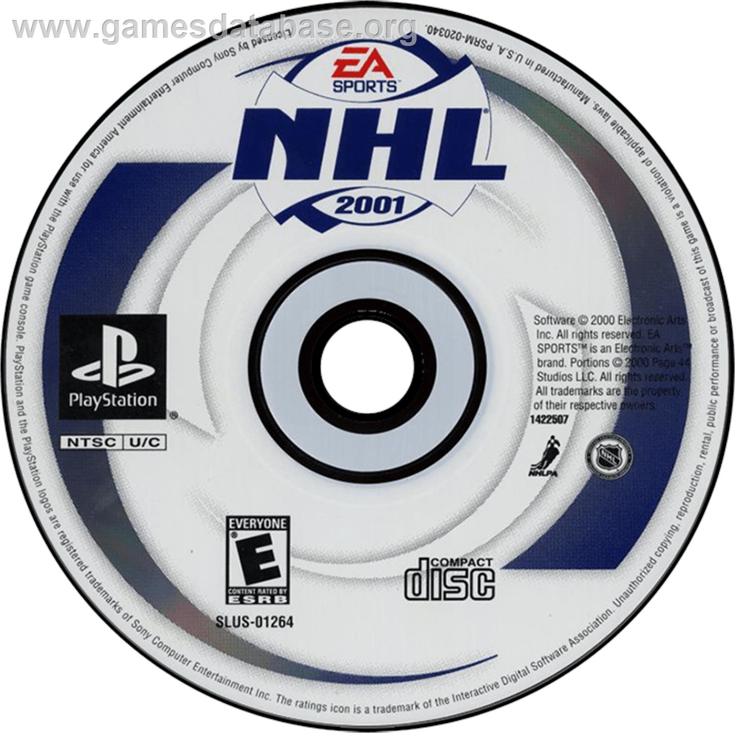NHL 2001 - Sony Playstation - Artwork - Disc