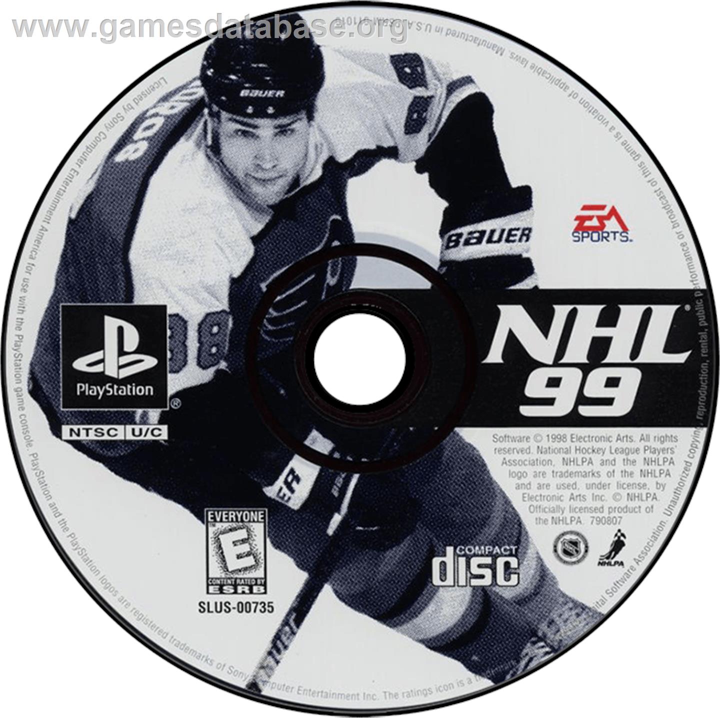 NHL 99 - Sony Playstation - Artwork - Disc