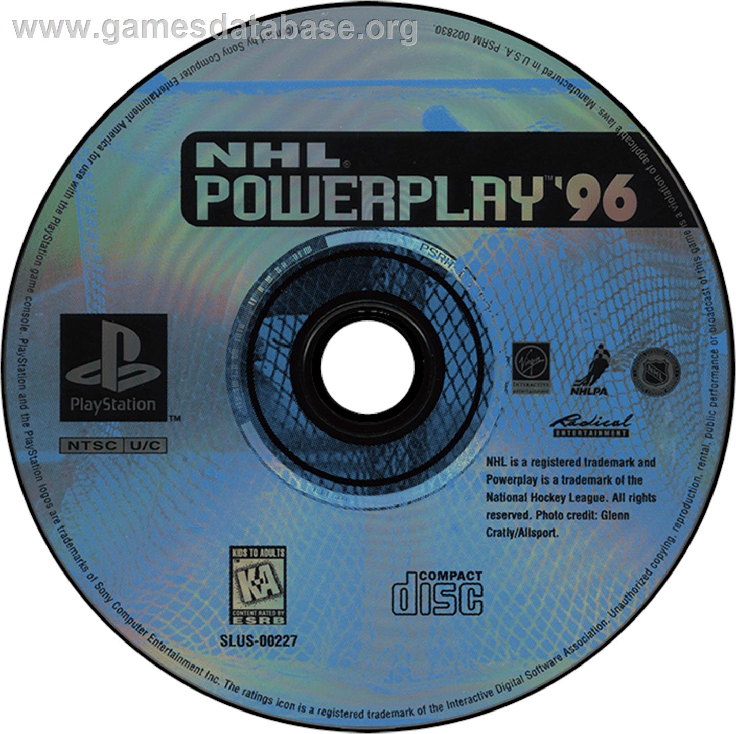 NHL Powerplay '96 - Sony Playstation - Artwork - Disc