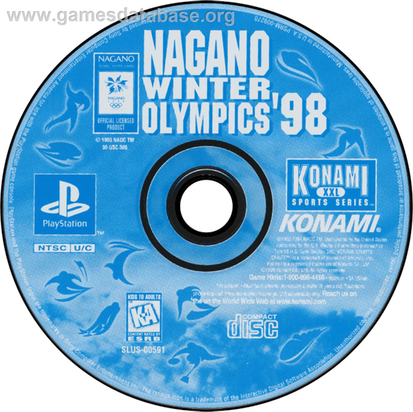 Nagano Winter Olympics '98 - Sony Playstation - Artwork - Disc