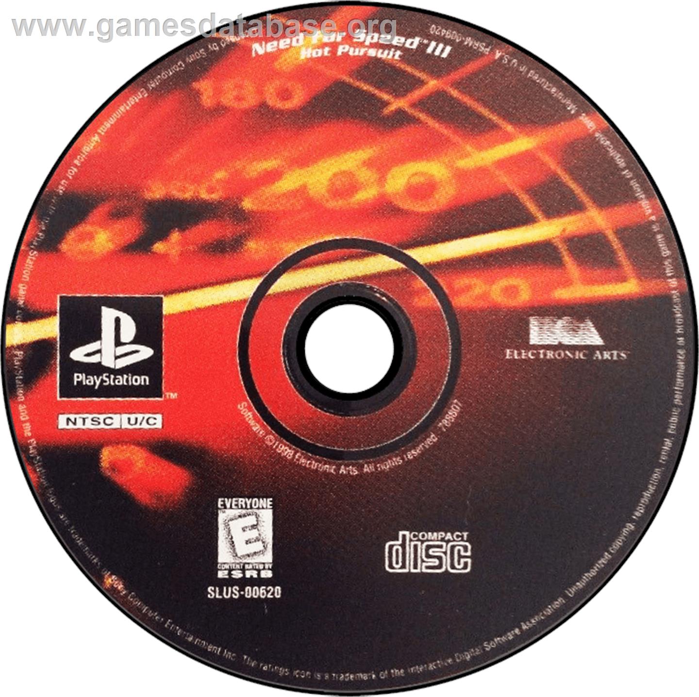 Need for Speed III: Hot Pursuit - Sony Playstation - Artwork - Disc
