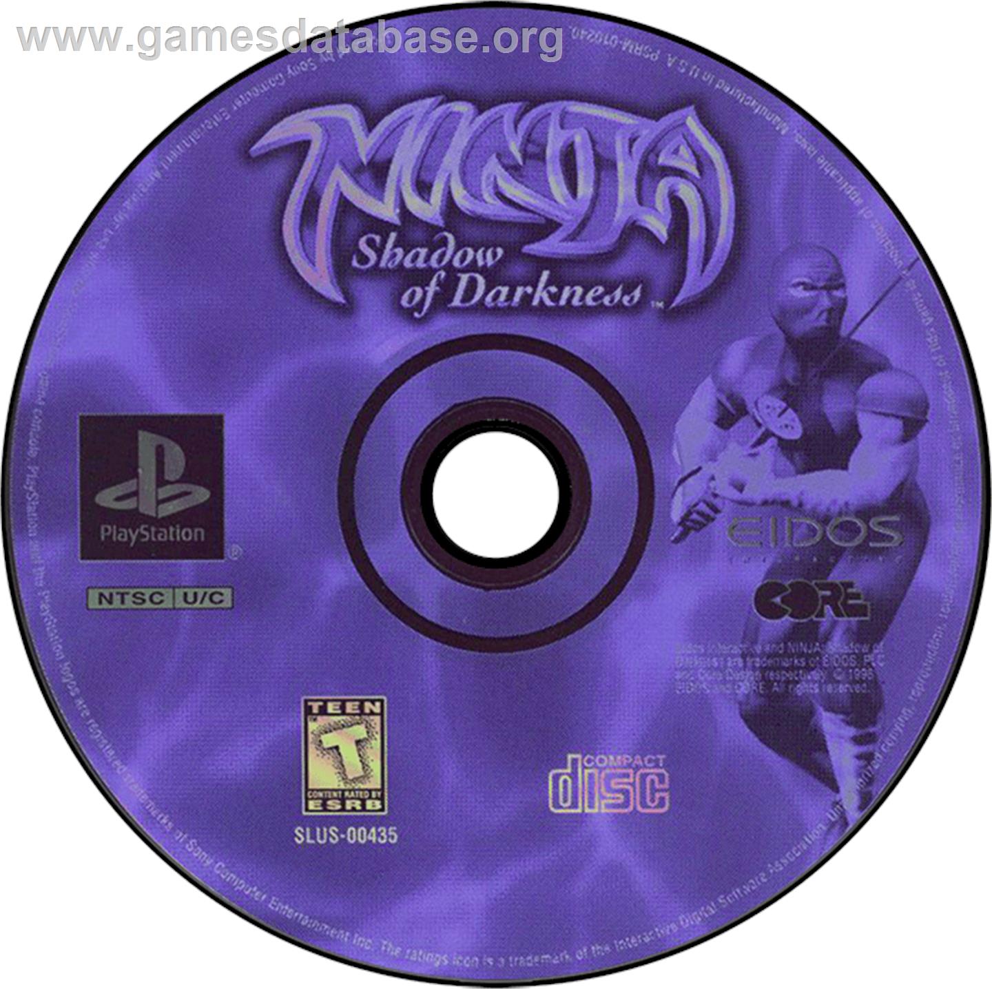Ninja: Shadow of Darkness - Sony Playstation - Artwork - Disc