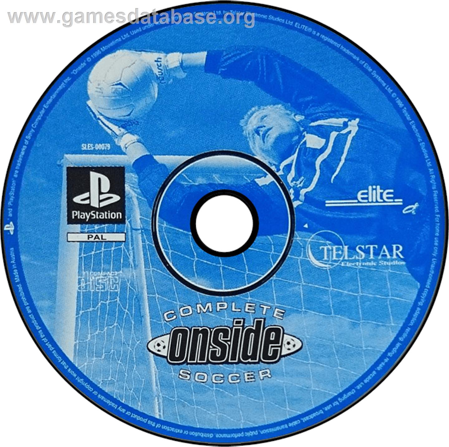 ONSIDE Complete Soccer - Sony Playstation - Artwork - Disc