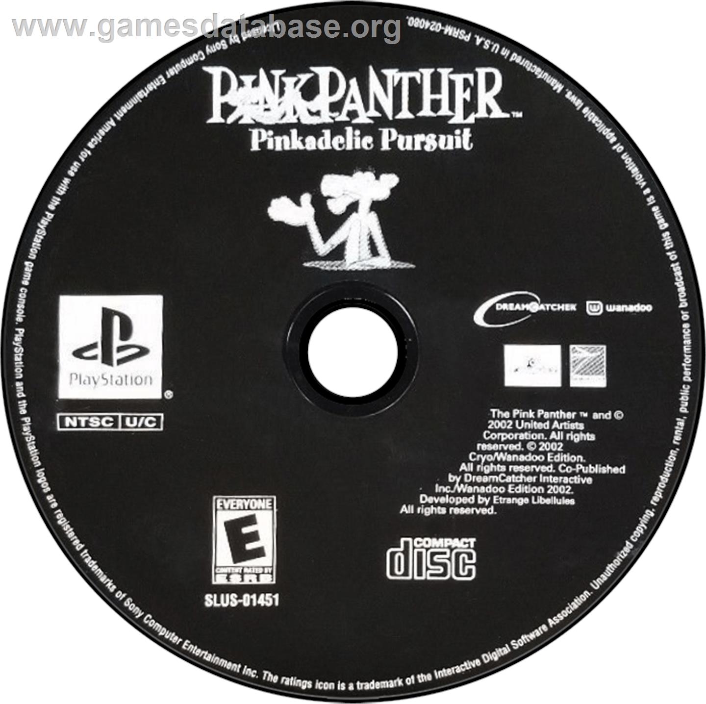 Pink Panther: Pinkadelic Pursuit - Sony Playstation - Artwork - Disc