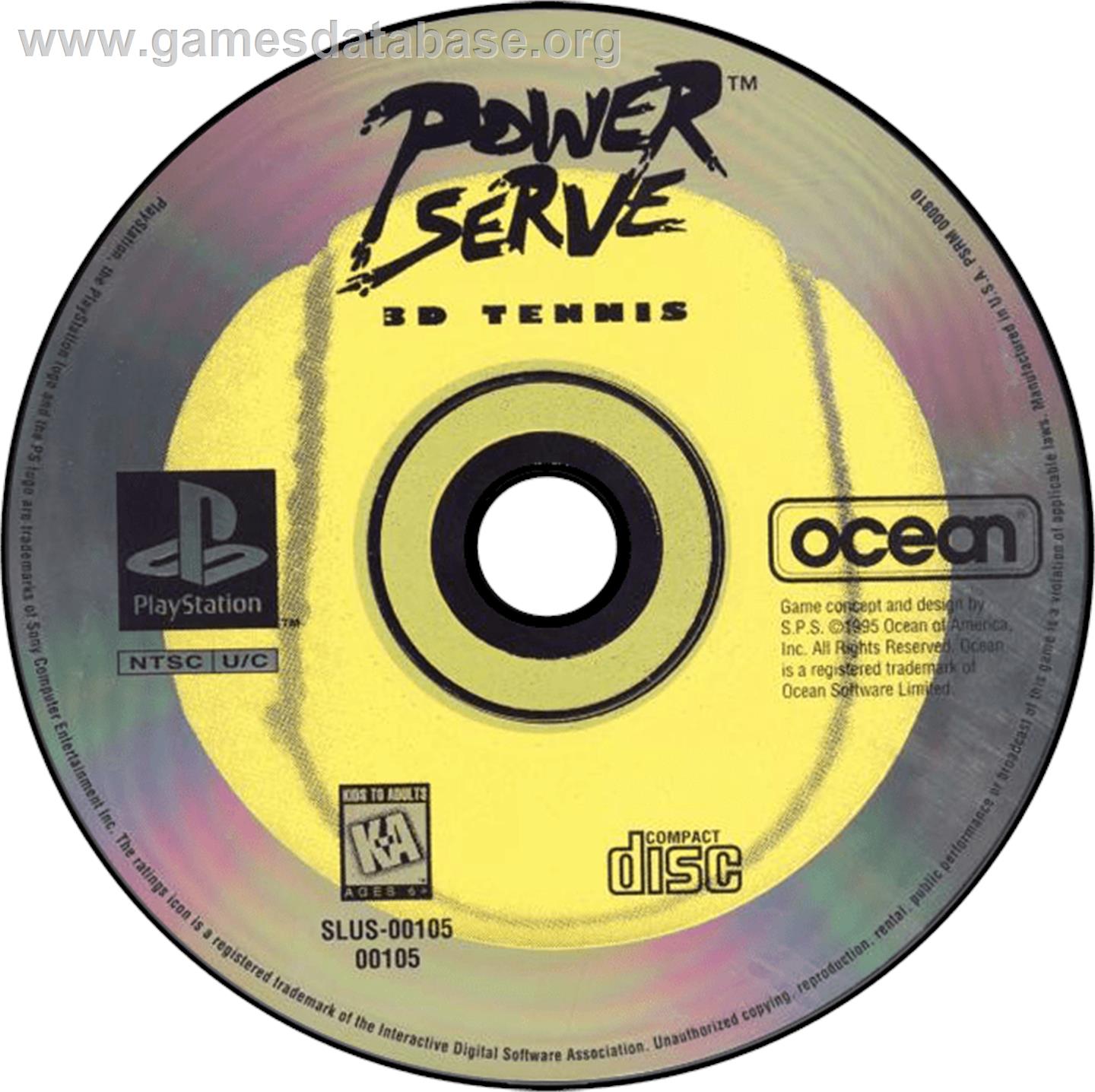 Power Serve 3D Tennis - Sony Playstation - Artwork - Disc