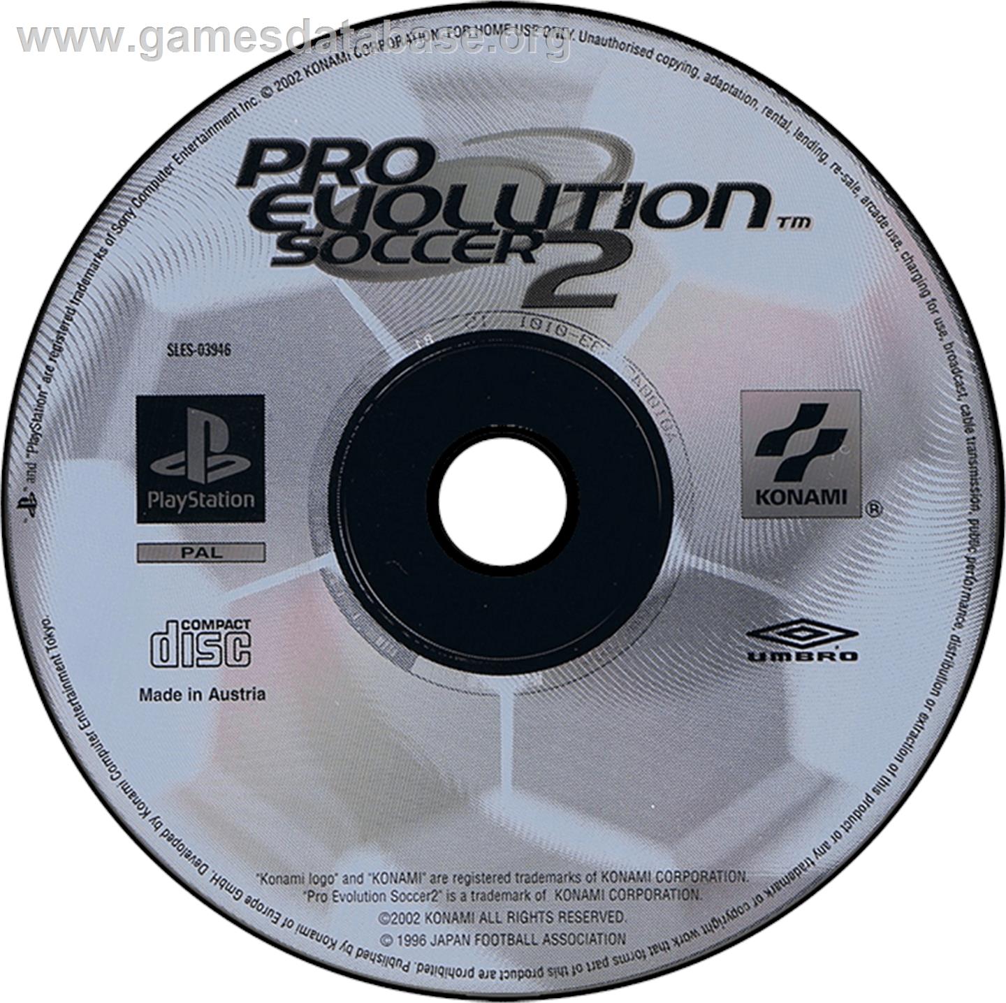 Pro Evolution Soccer 2 - Sony Playstation - Artwork - Disc